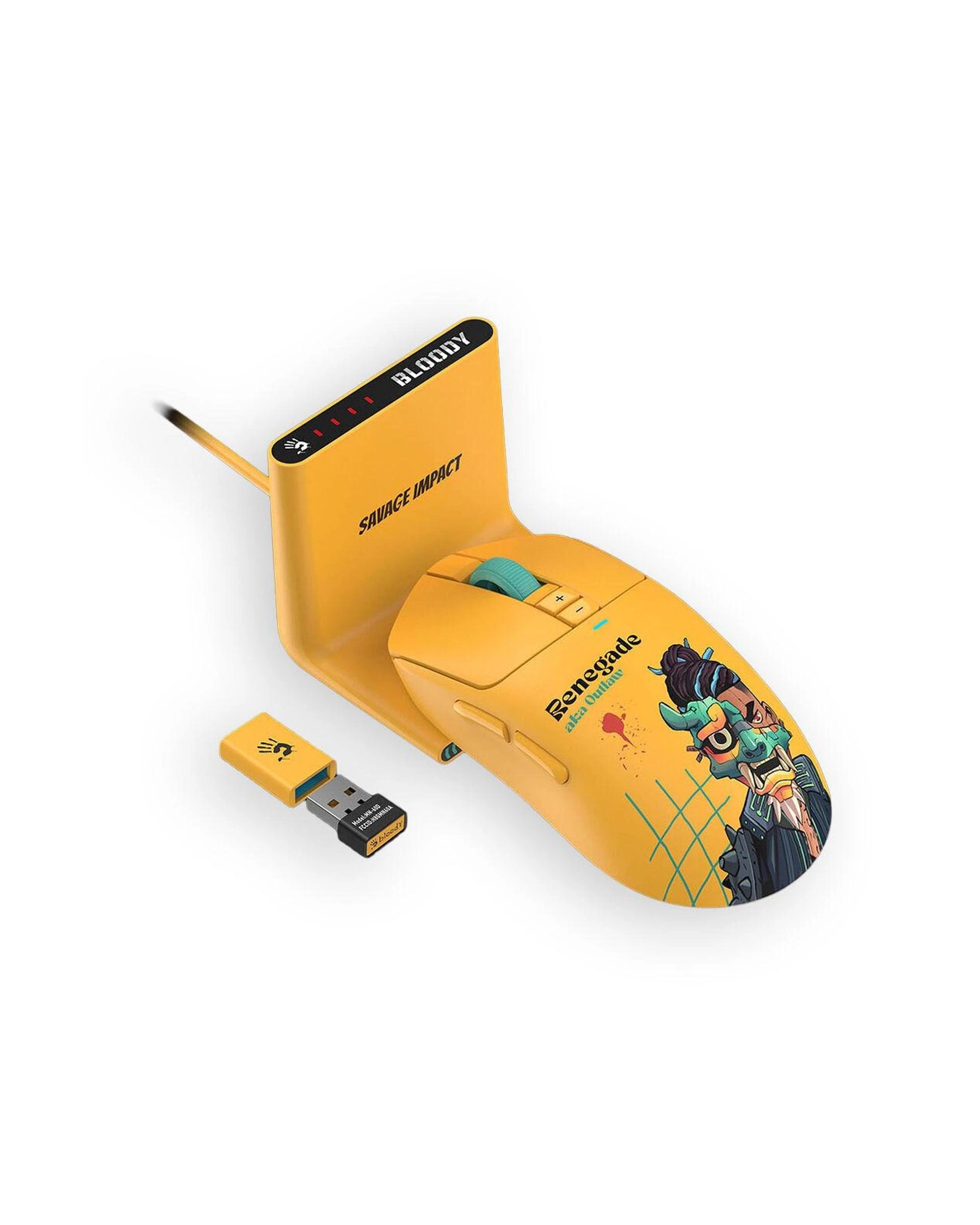 1 Bloody R72 Ultra Duo Renegade Sunset Full Size RapidSnap Wireless Gaming Mouse, 1 of 5