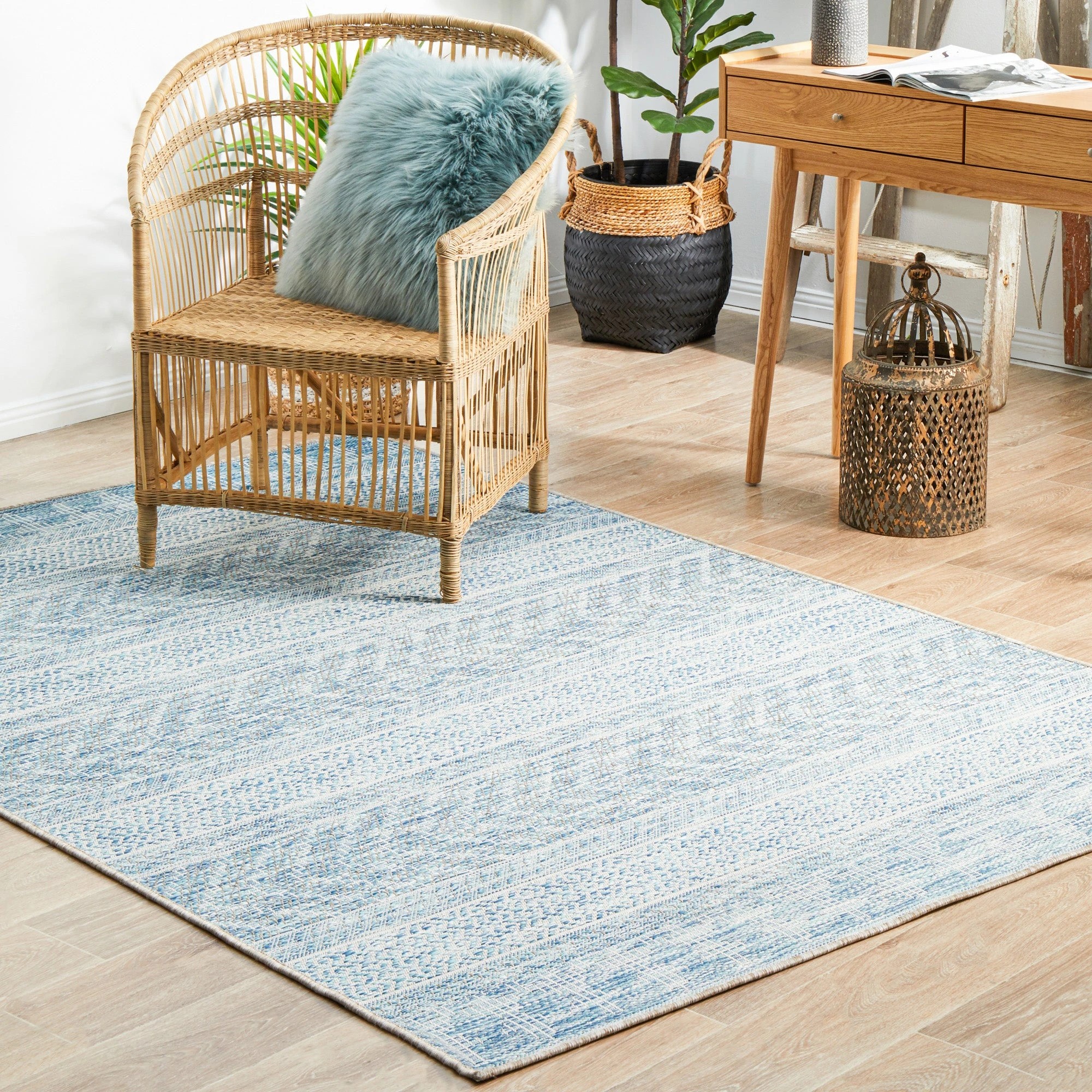 3 Common Ground Rugs Portico 5505 290x200cm - Large Outdoor Rug - Blue, 3 of 9