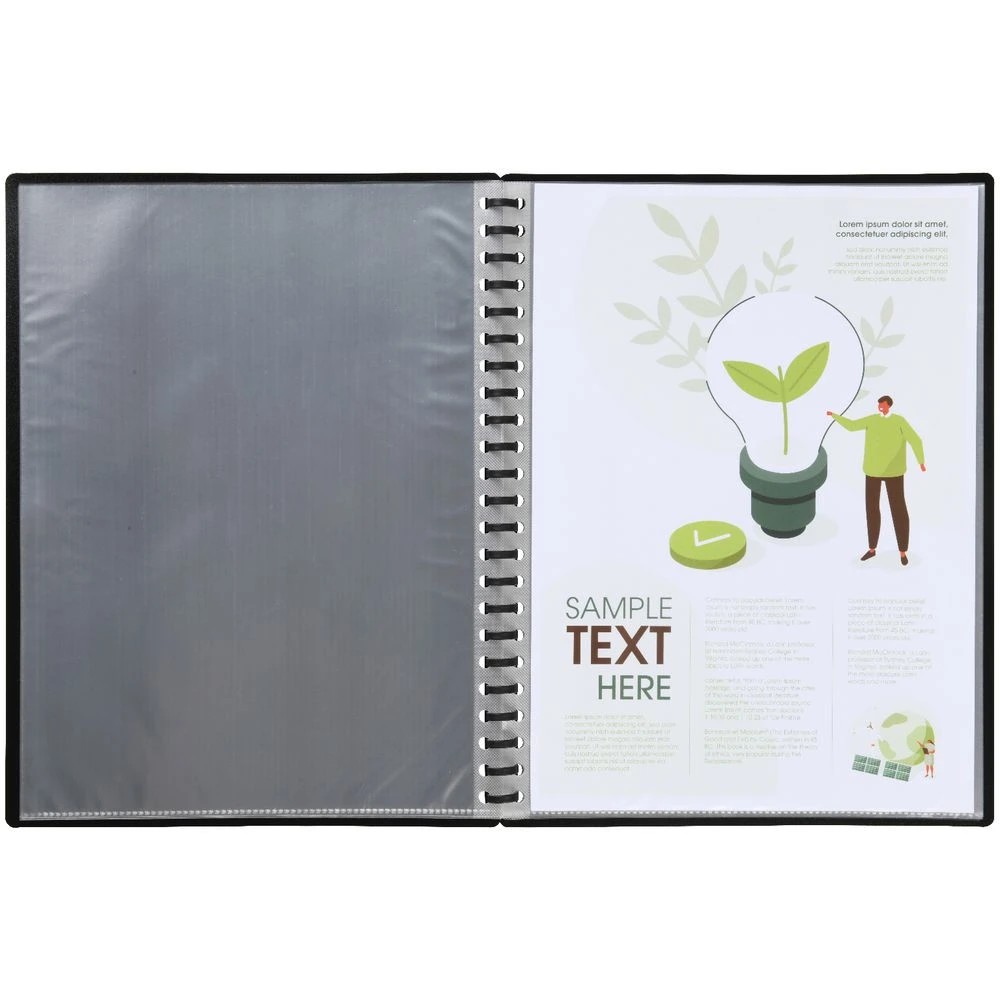 4 J.Burrows A4 Display Book 20 Pockets Clear/Black, 4 of 4