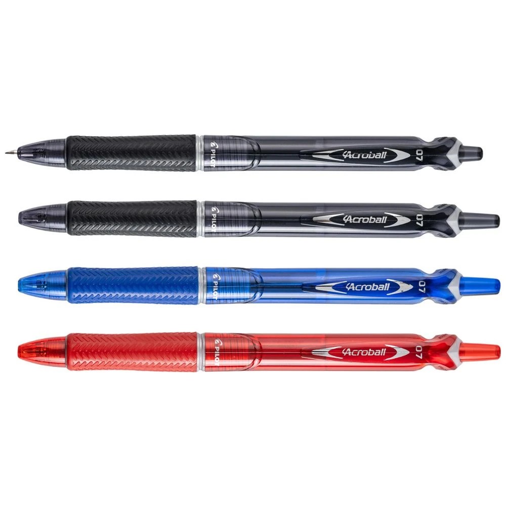 2 PILOT Acroball Hybrid Ballpoint Pen Fine 0.7mm Assorted 4Pk, 2 of 8