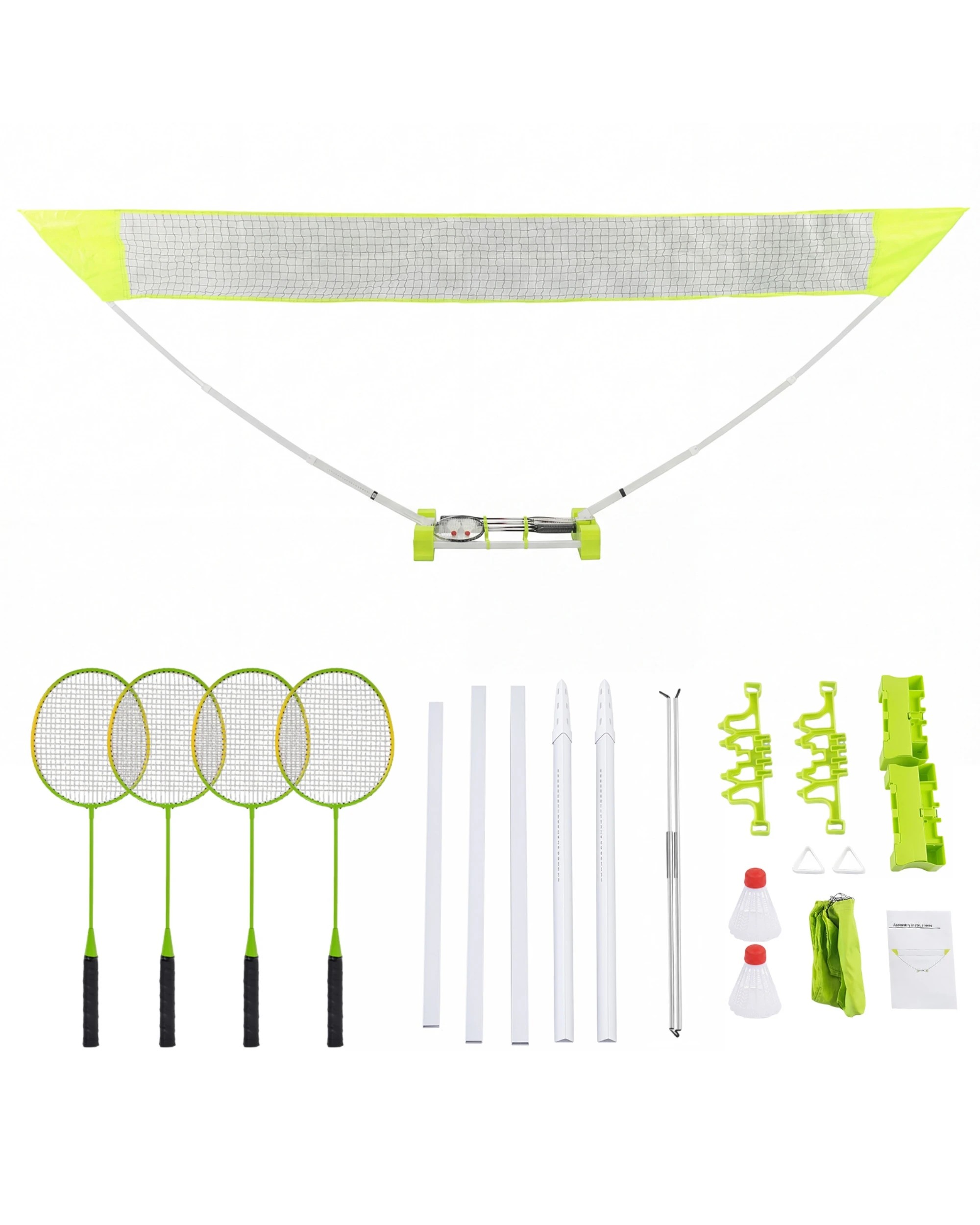 1 Advwin 4.6m Portable Badminton Net Set - Green, 1 of 4