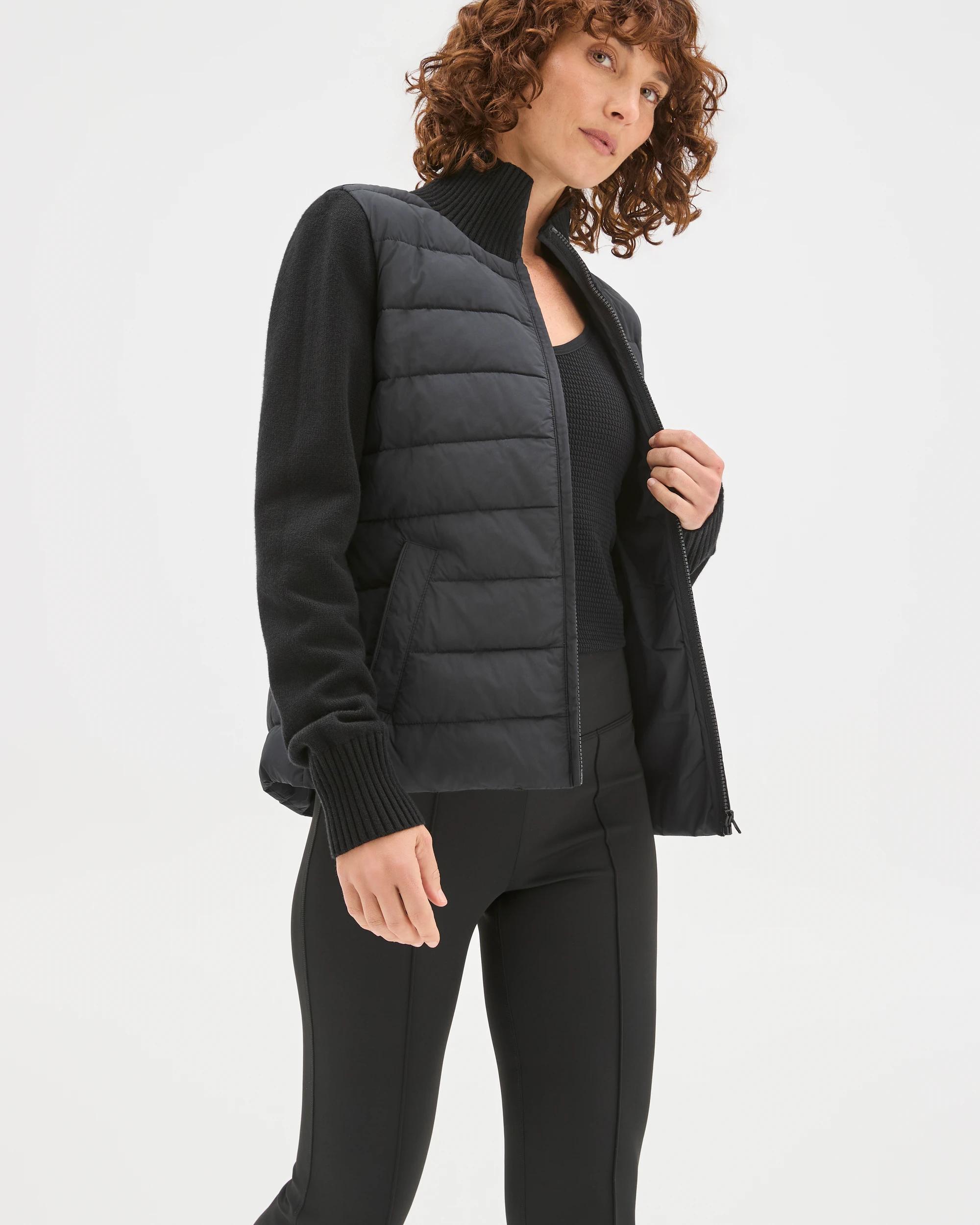 2 Target Active Hybrid Knit Puffer Jacket BLACK, 2 of 6