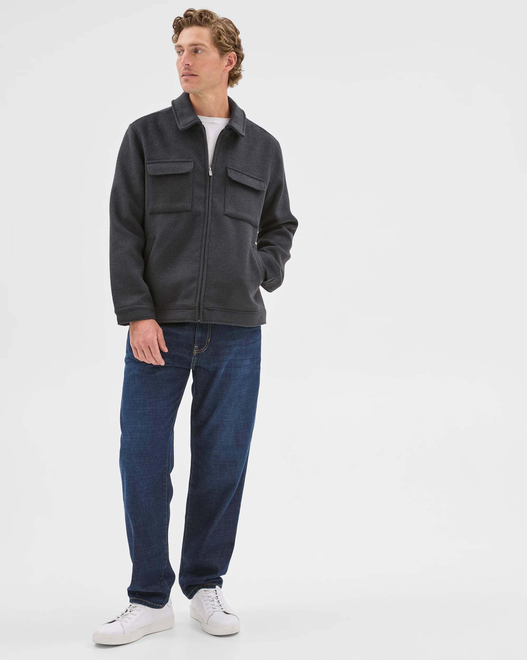 2 Preview Melton Jacket BLACK, 2 of 7