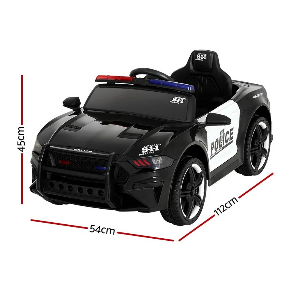 2 Rigo Kids Ride On Car Electric Patrol Police Cars Battery Powered Toys 12V - Black, 2 of 6