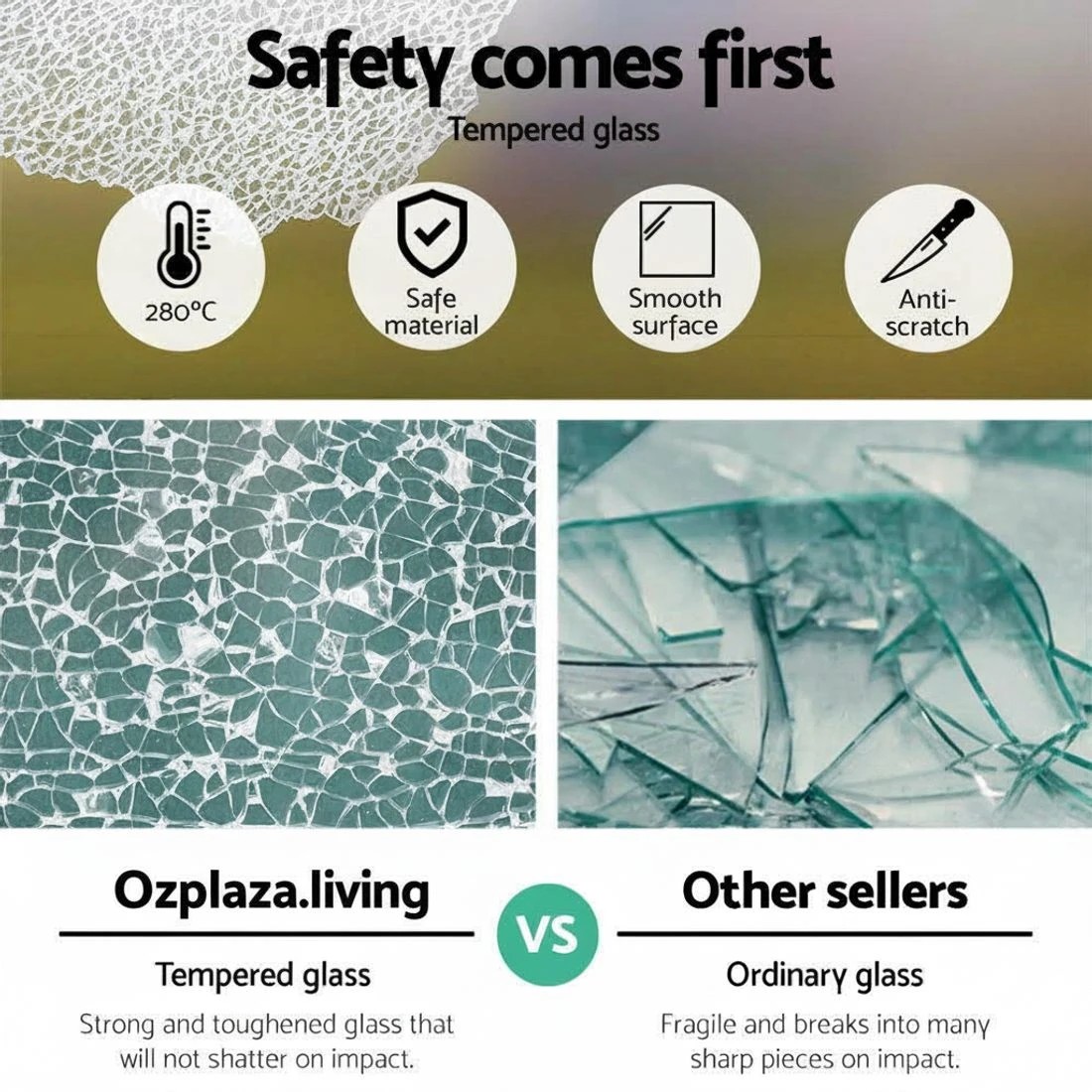 4 Artiss Monitor Stand Riser with Height Adjustable Computer Laptop Printer Screen Glass Display Shelf - Black, 4 of 6