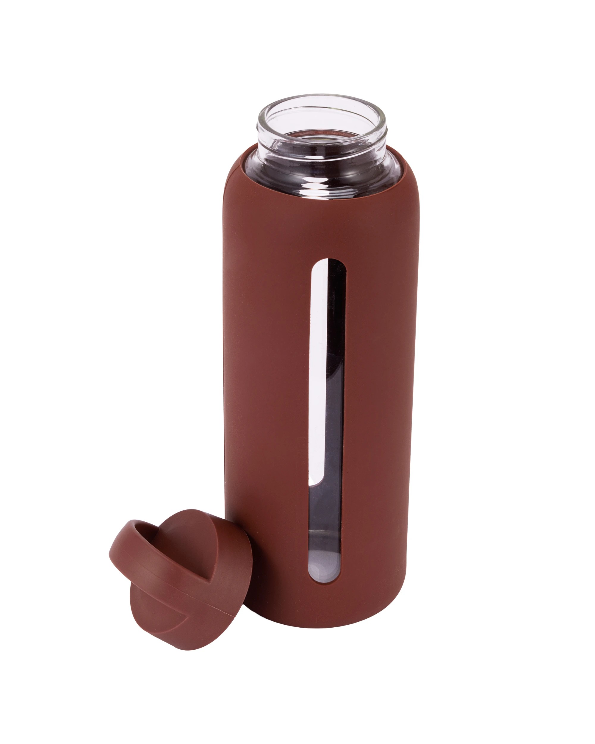 3 1L Glass Drink Bottle with Silicone Wrap - Chocolate, 3 of 4