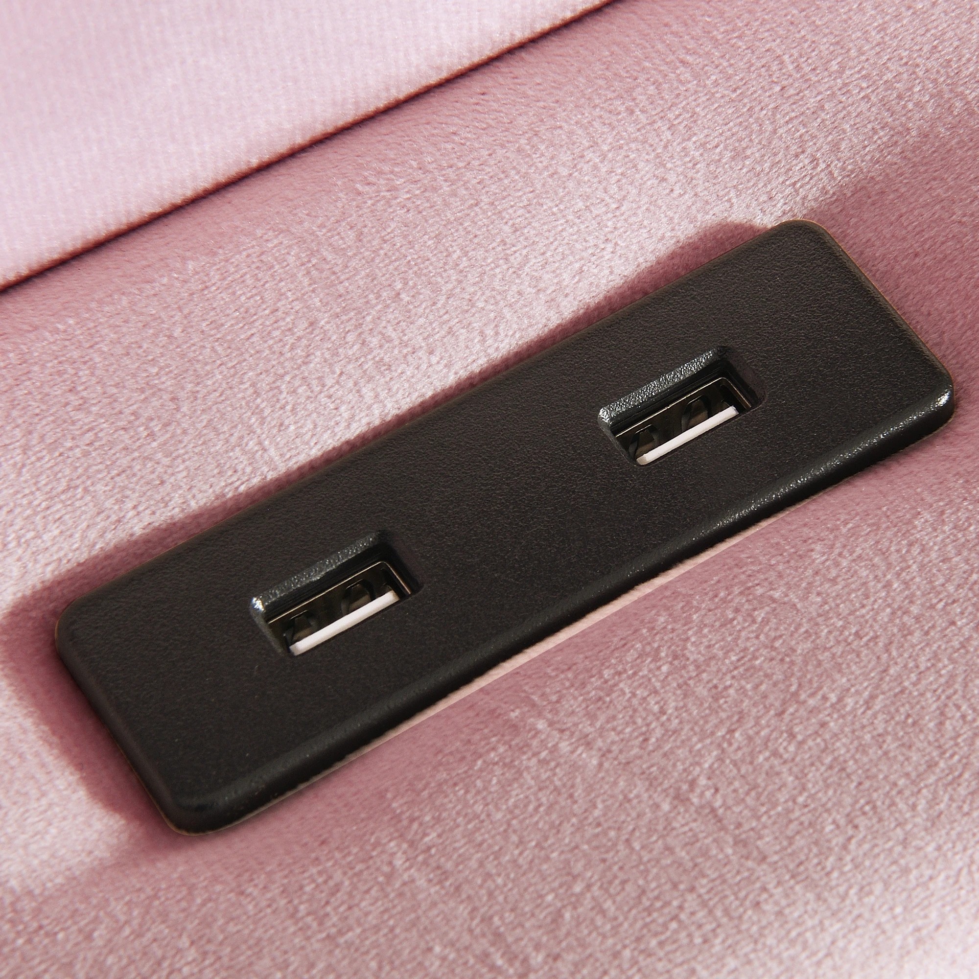 4 Levede King  Bed Frame with LED and Charging Station - Pink, 4 of 9
