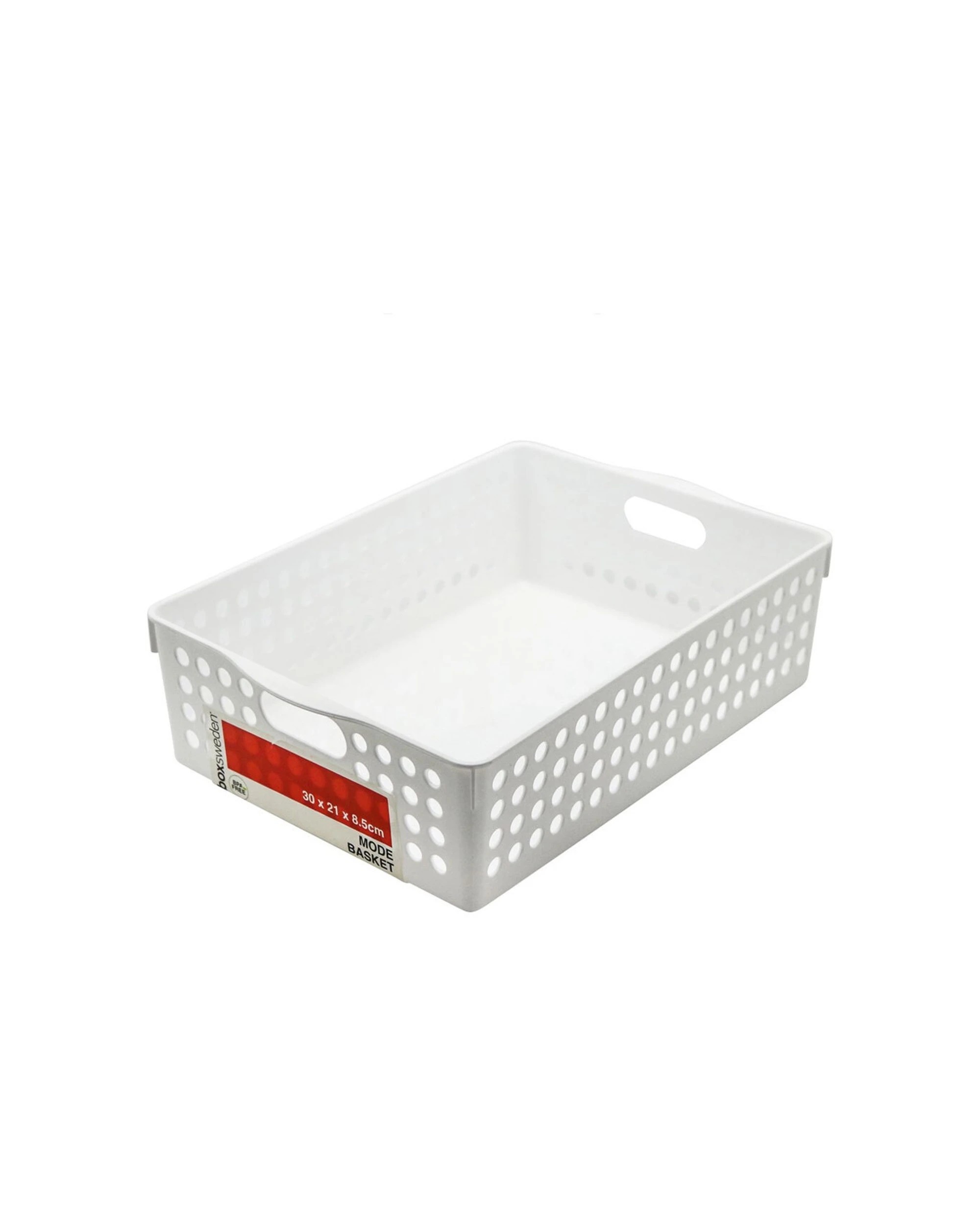 1 Boxsweden 30cm Mode Basket White Bpa Safe Storage Basket With Handles
 - White, 1 of 2