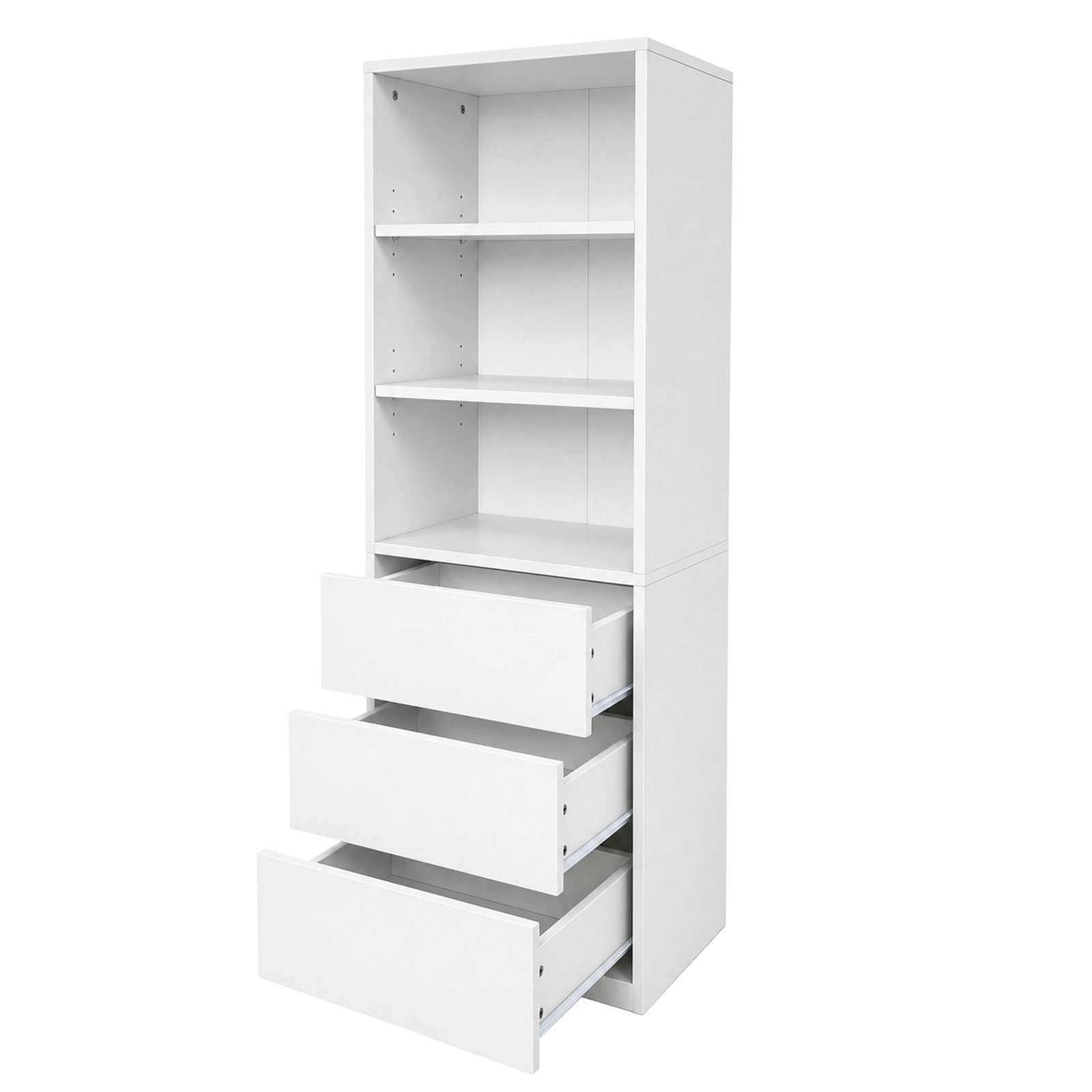 4 Ausway Slim Tall Storage Cabinet with 3 Drawers & Adjustable Shelves, 4 of 6