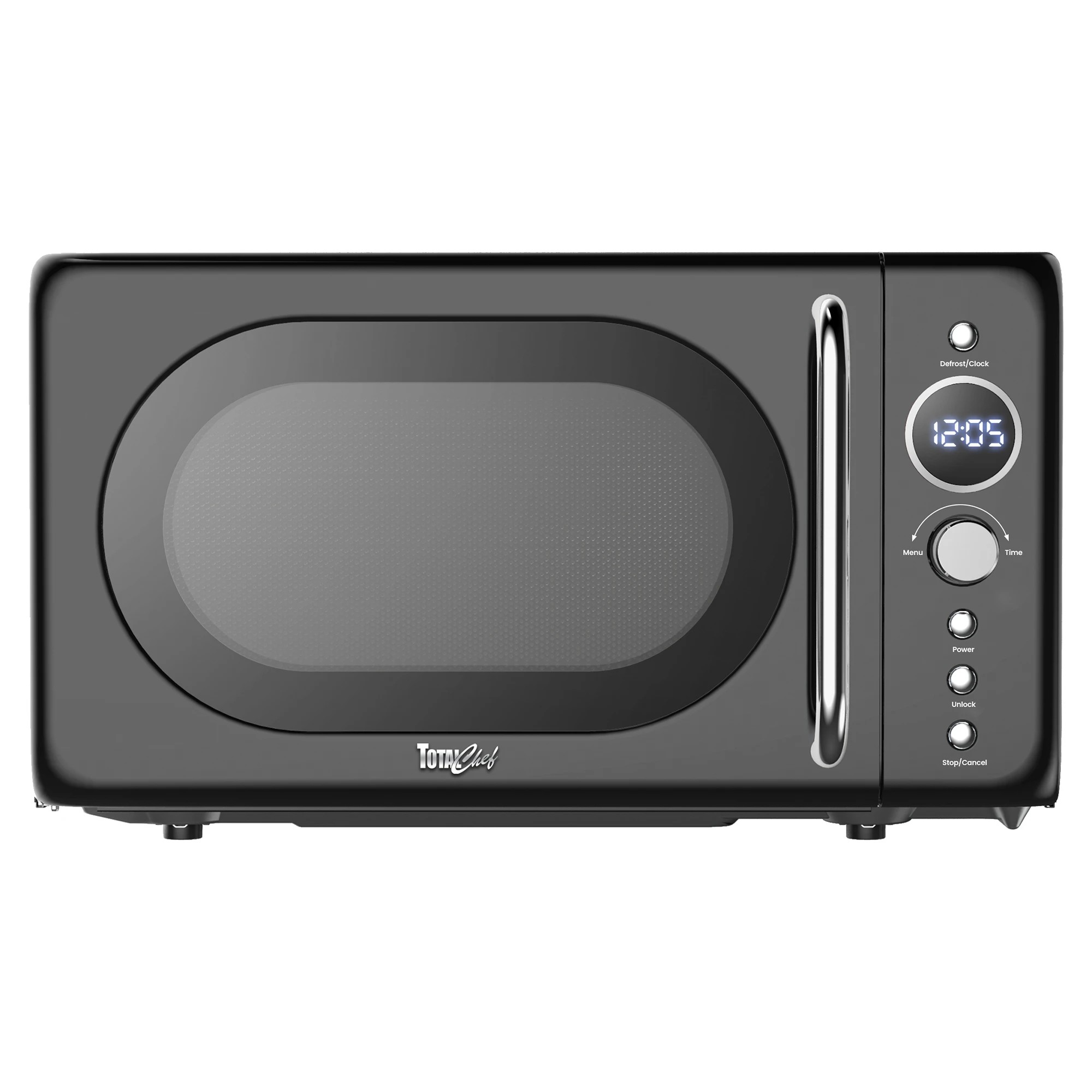 1 Total Chef 20L Retro Microwave Oven Black - Black, 1 of 8