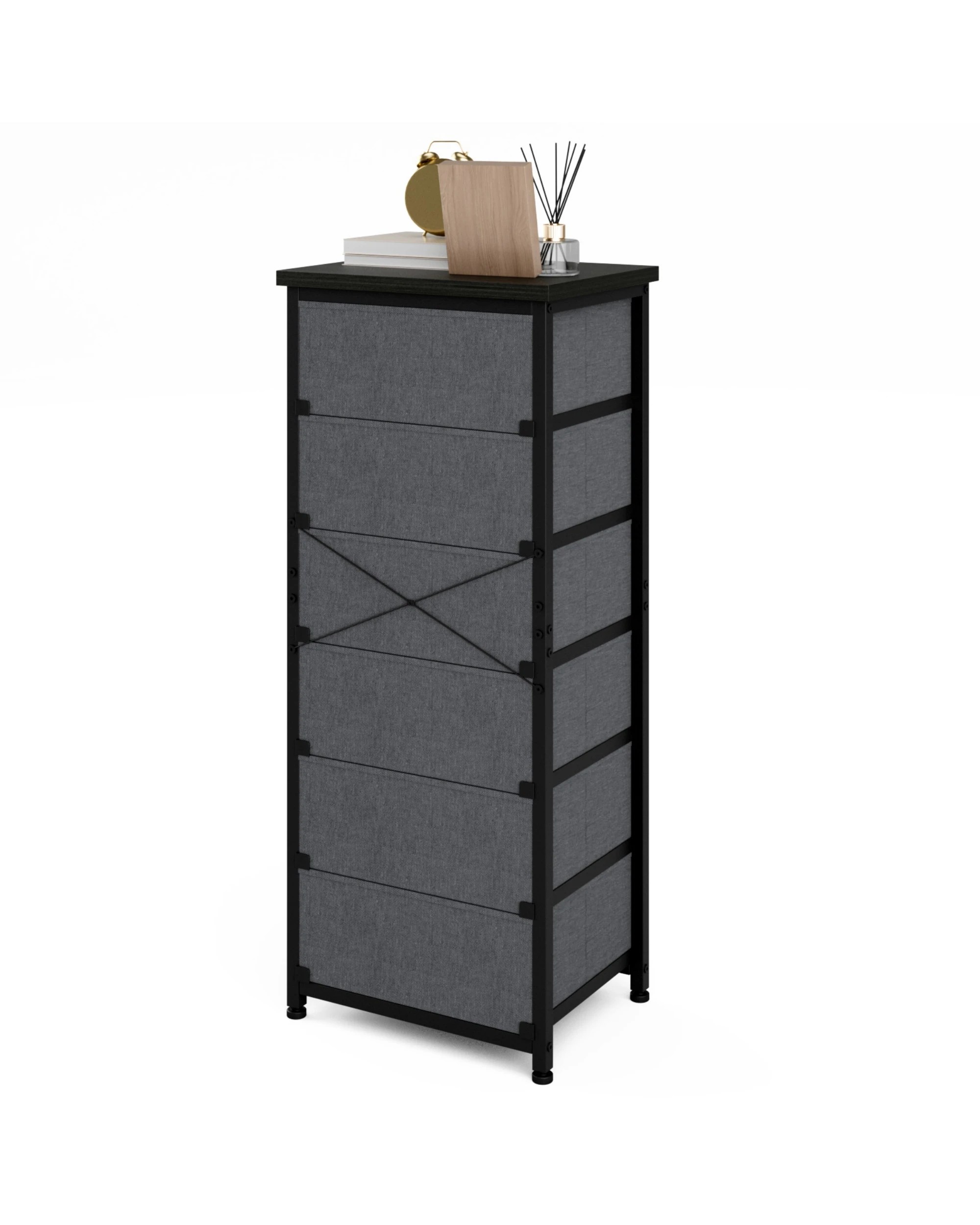 8 Advwin Tall Dresser for Bedroom with 6 Drawers & Adjustable Feet - Black, 8 of 10
