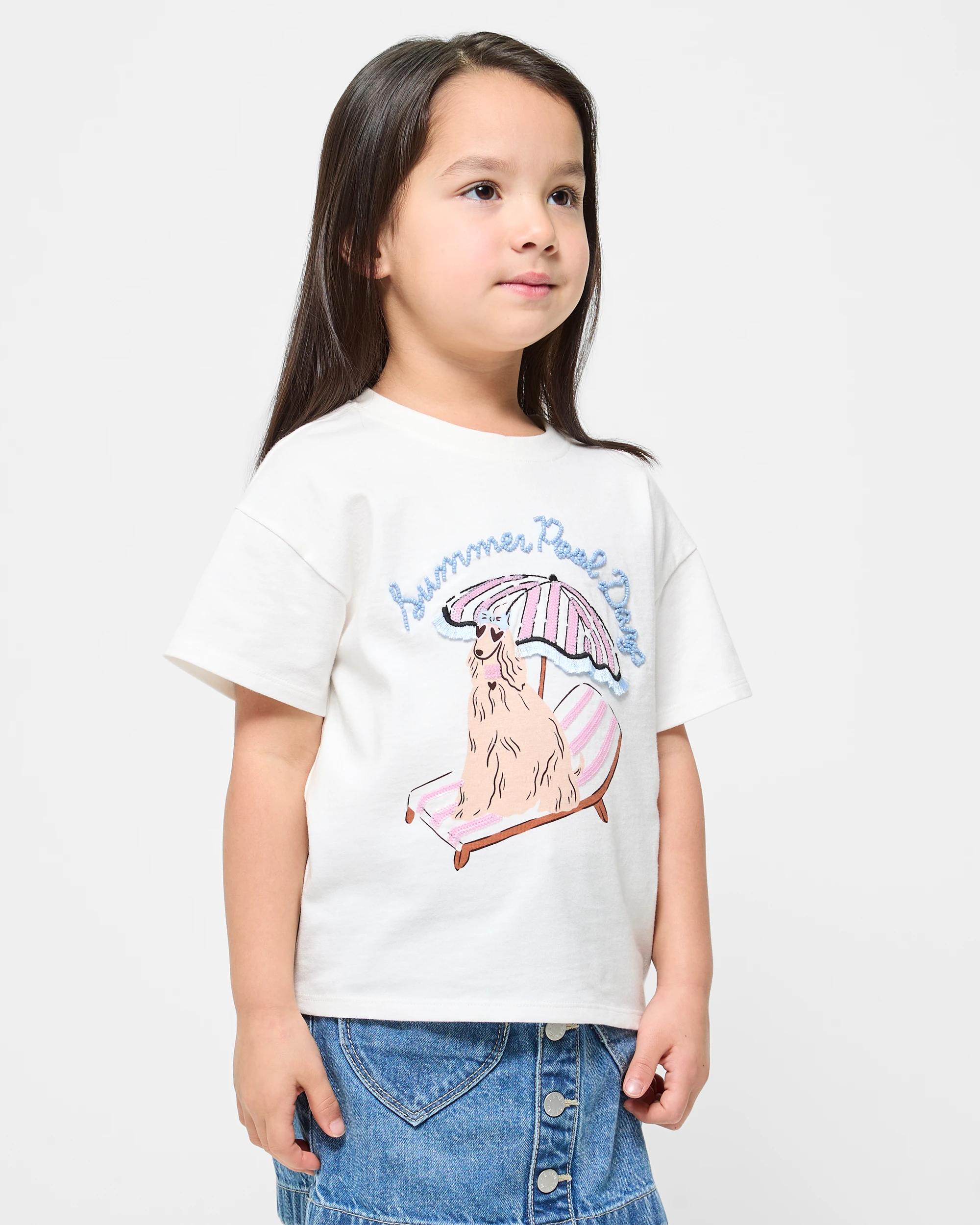 1 Target Australian Cotton Summer Beaded T-shirt WHITE, 1 of 5