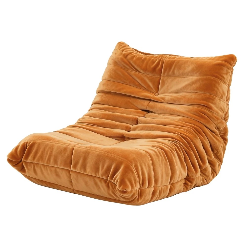 1 Artiss Lazy Sofa Accent Chair Floor Couch Leisure Lounge Foam Pouffe Recliner - Brown, 1 of 7