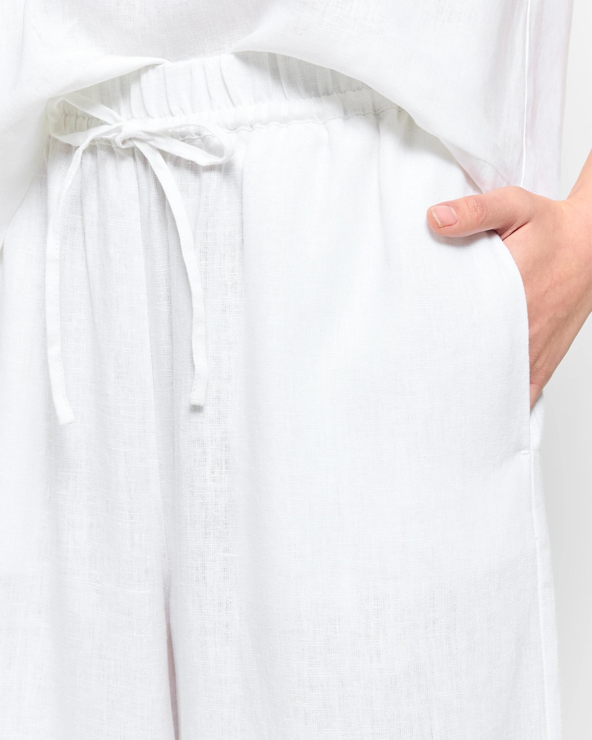 5 Target European Linen Wide Leg Pants WHITE, 5 of 5