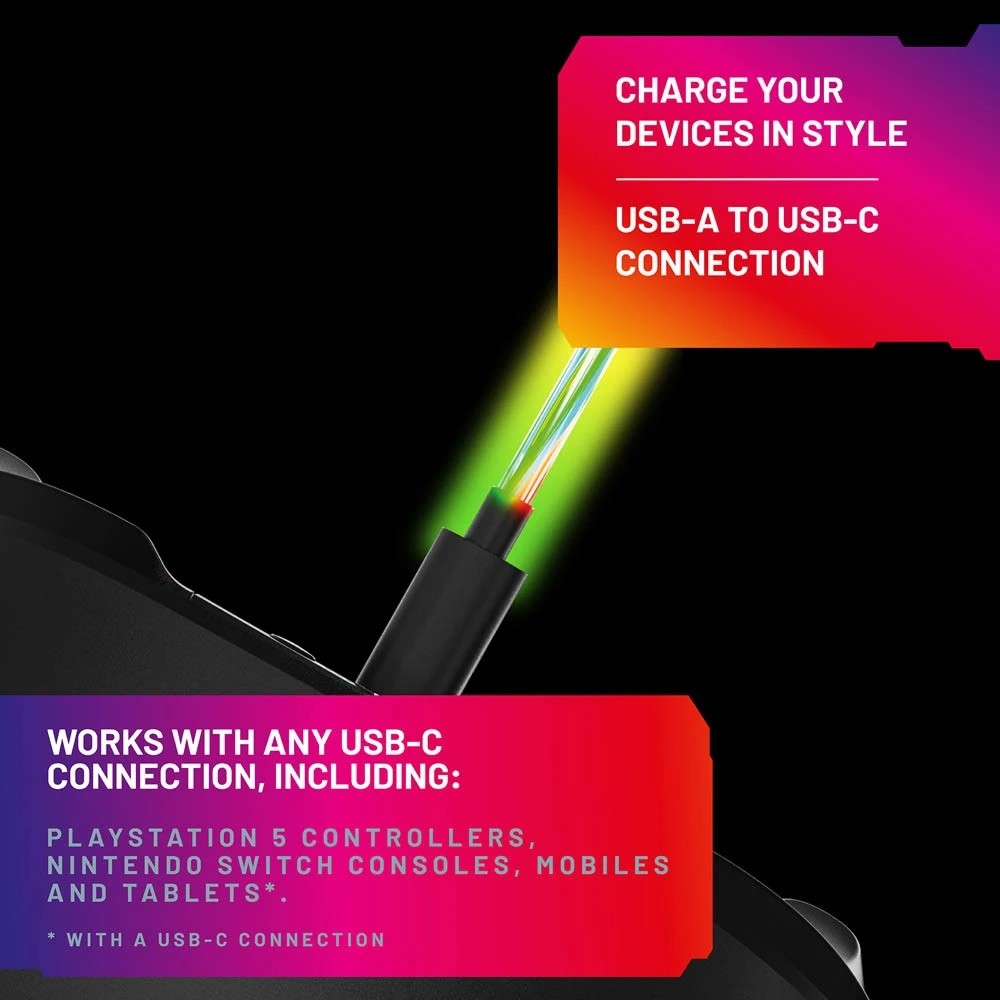 5 4Gamers 3m Light Up USB-C Play & Charge Cable, 5 of 5