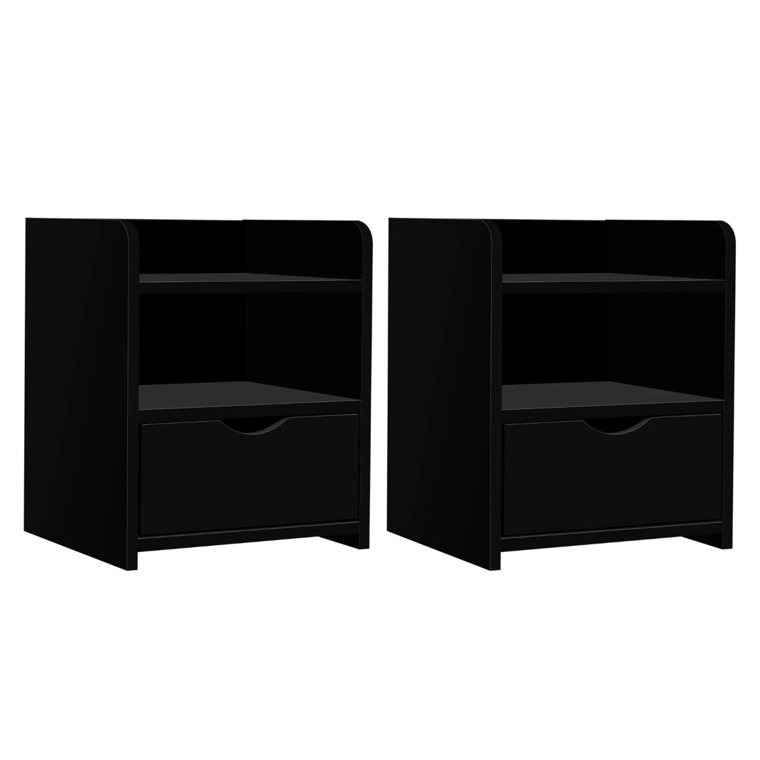1 Artiss 2X Bedside Table - Black, 1 of 7