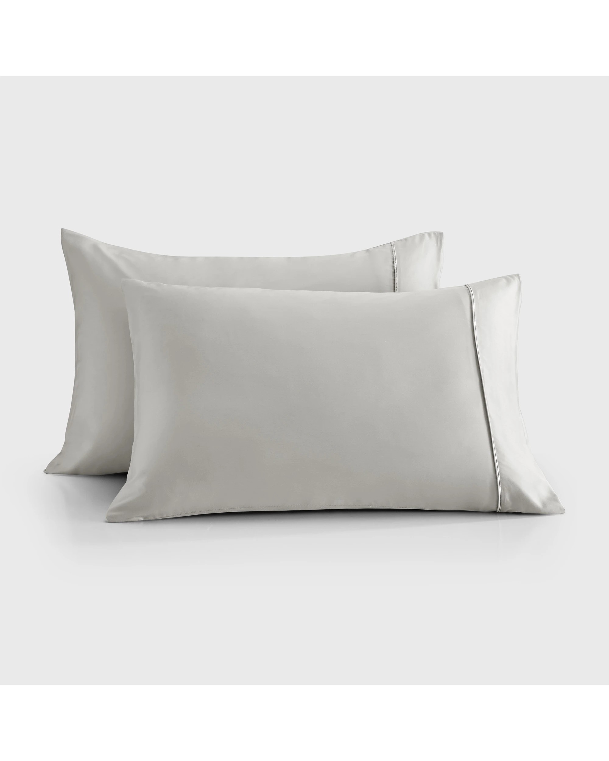 4 Natural Home 400TC 100% Bamboo Sateen Standard Pillowcase Twin Pack - Dove Grey, 4 of 5