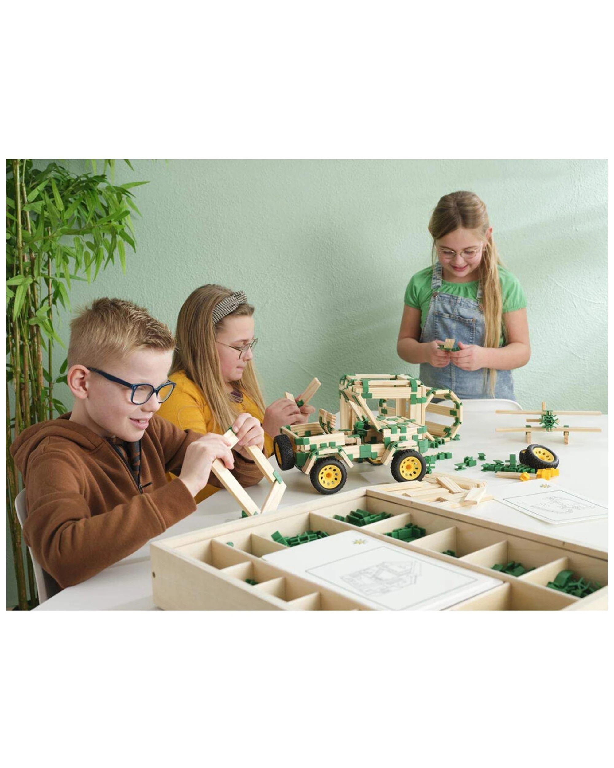 4 EDUCO Join Clips Building Planks 1000Pc Wooden Educational Toy 3 Years - Brown, 4 of 9