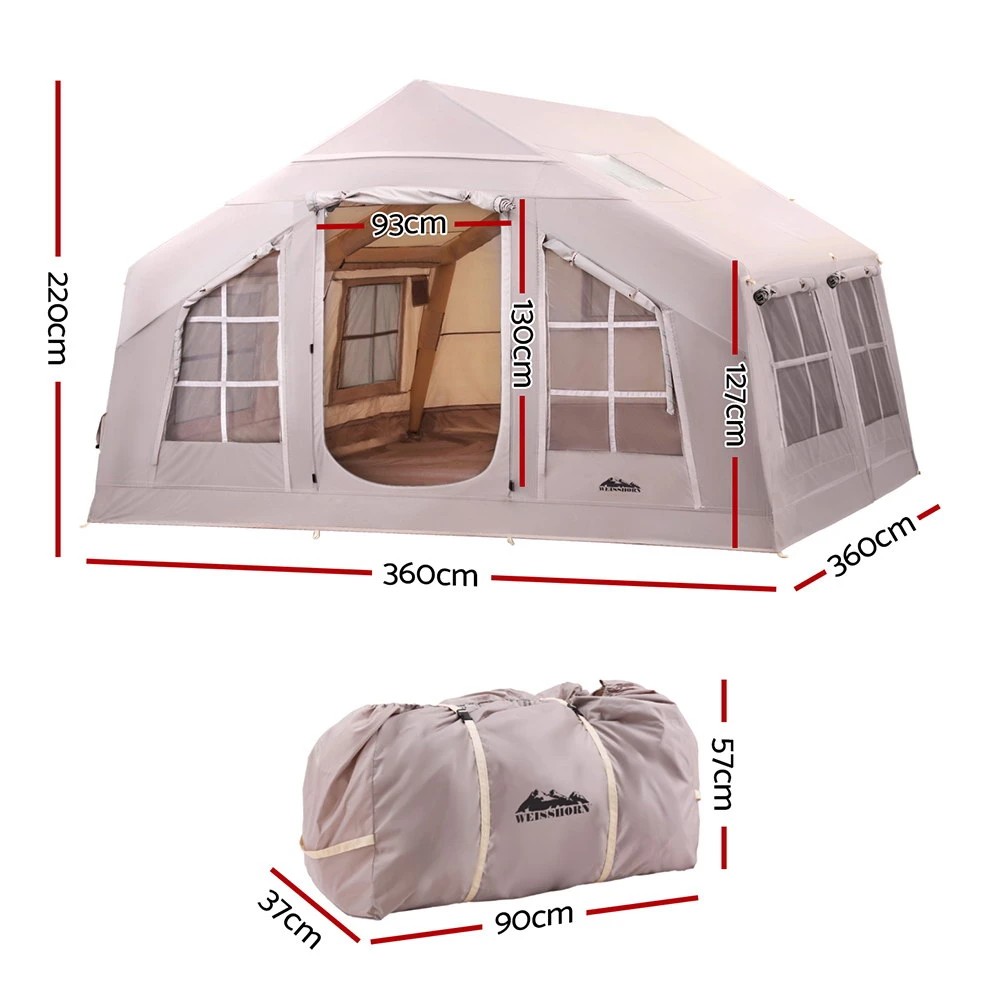 2 Weisshorn Camping Tent Inflatable Beach Tent 6 Person 360CM - Multi, 2 of 5