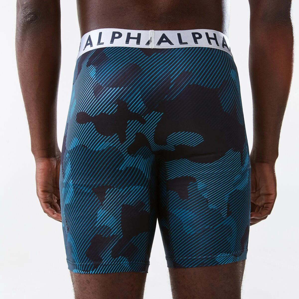 3 Long Leg Printed Sports Trunks LINE CAMO, 3 of 5