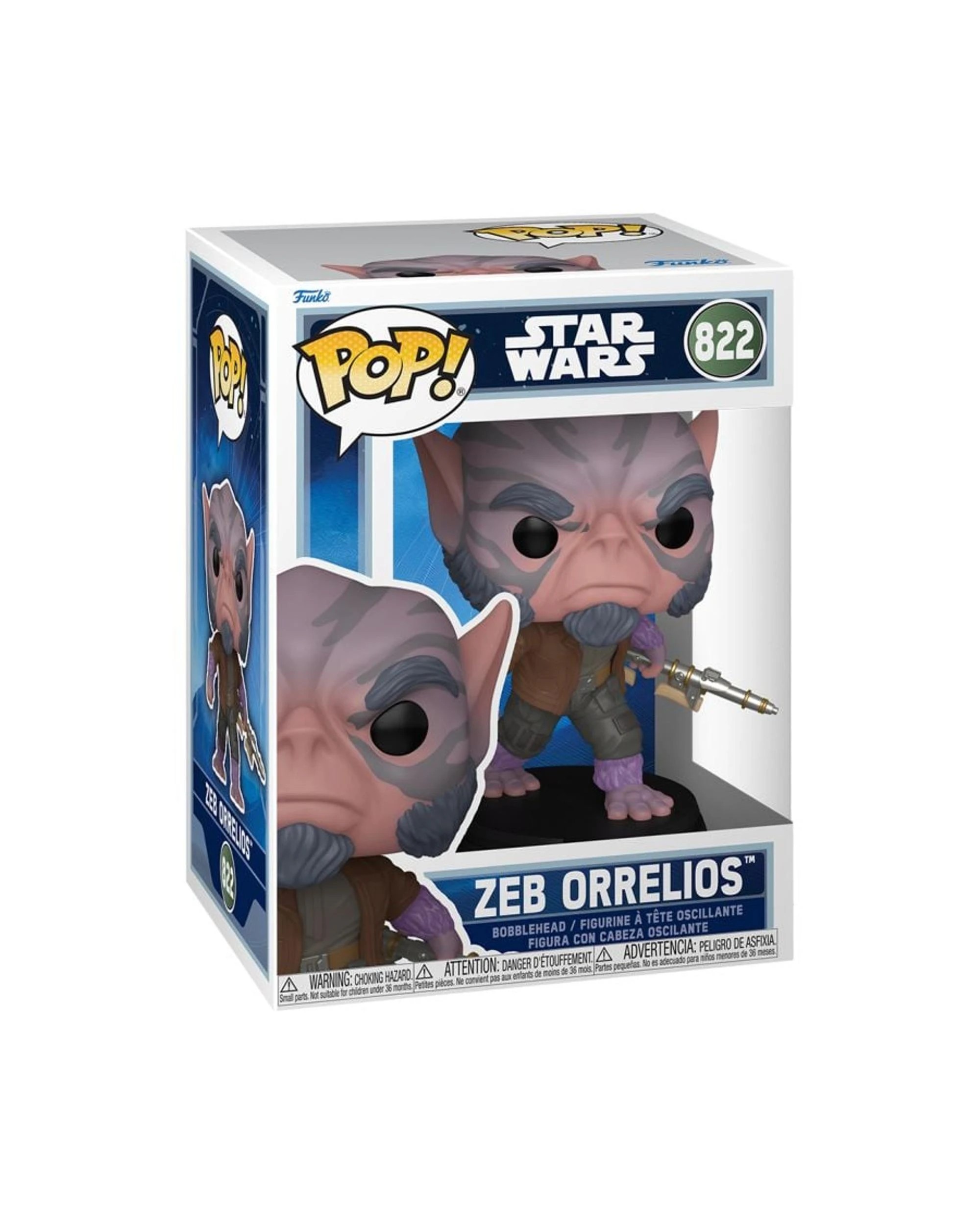 3 Star Wars The Mandalorian and Grogu: Zeb Orrelios Bobblehead Funko POP! Vinyl, 3 of 3