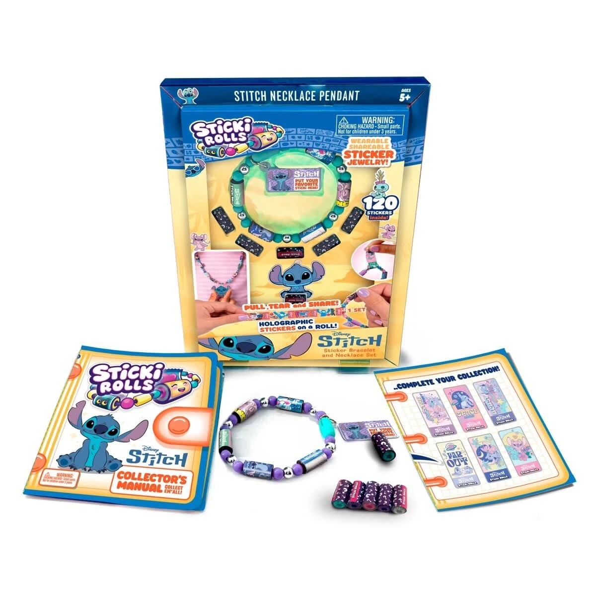 1 Sticki Rolls Disney Lilo & Stitch Sticker Bracelet and Necklace Pendant Jewellery Making Set, 1 of 3