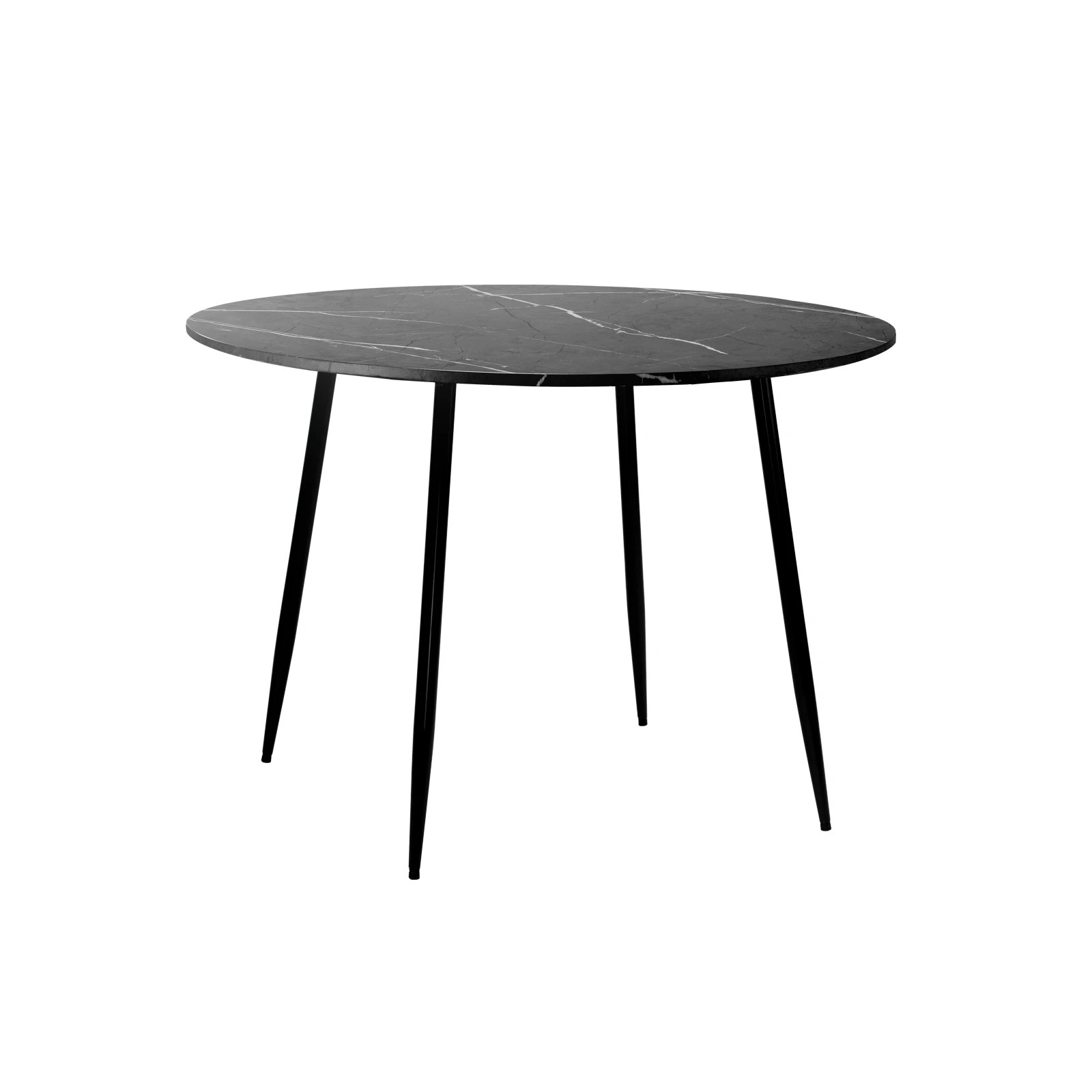 1 Oikiture 110cm Dining Table Round Wooden Table With Marble Effect Metal Legs
 - Multi, 1 of 9