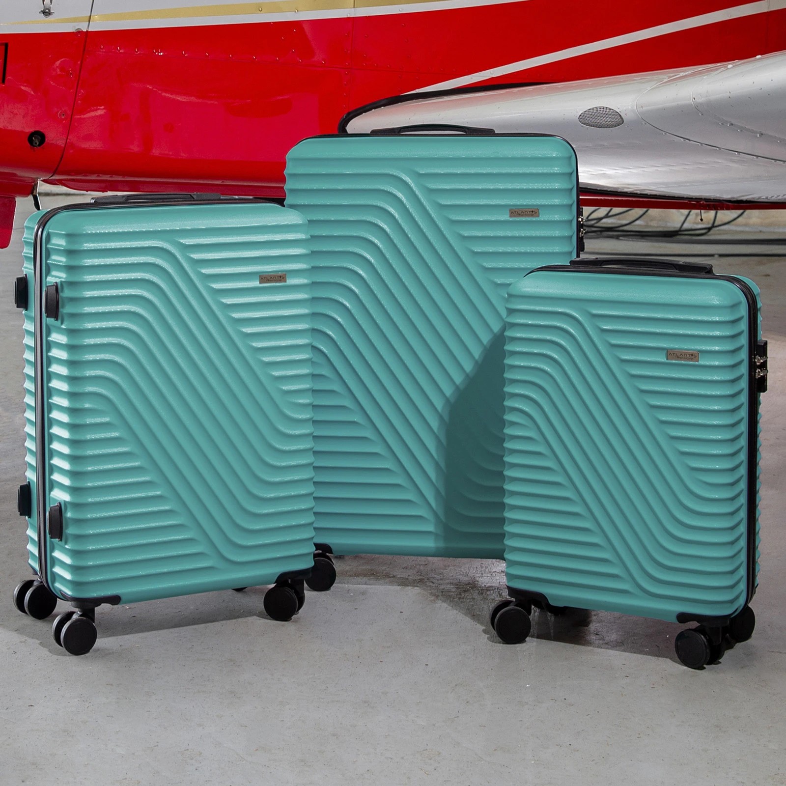 3 Milano Décor Atlantis Luggage 3 Piece Set TSA Lock Luxury Hard Case Travel Suitcase - Turquiose, 3 of 9