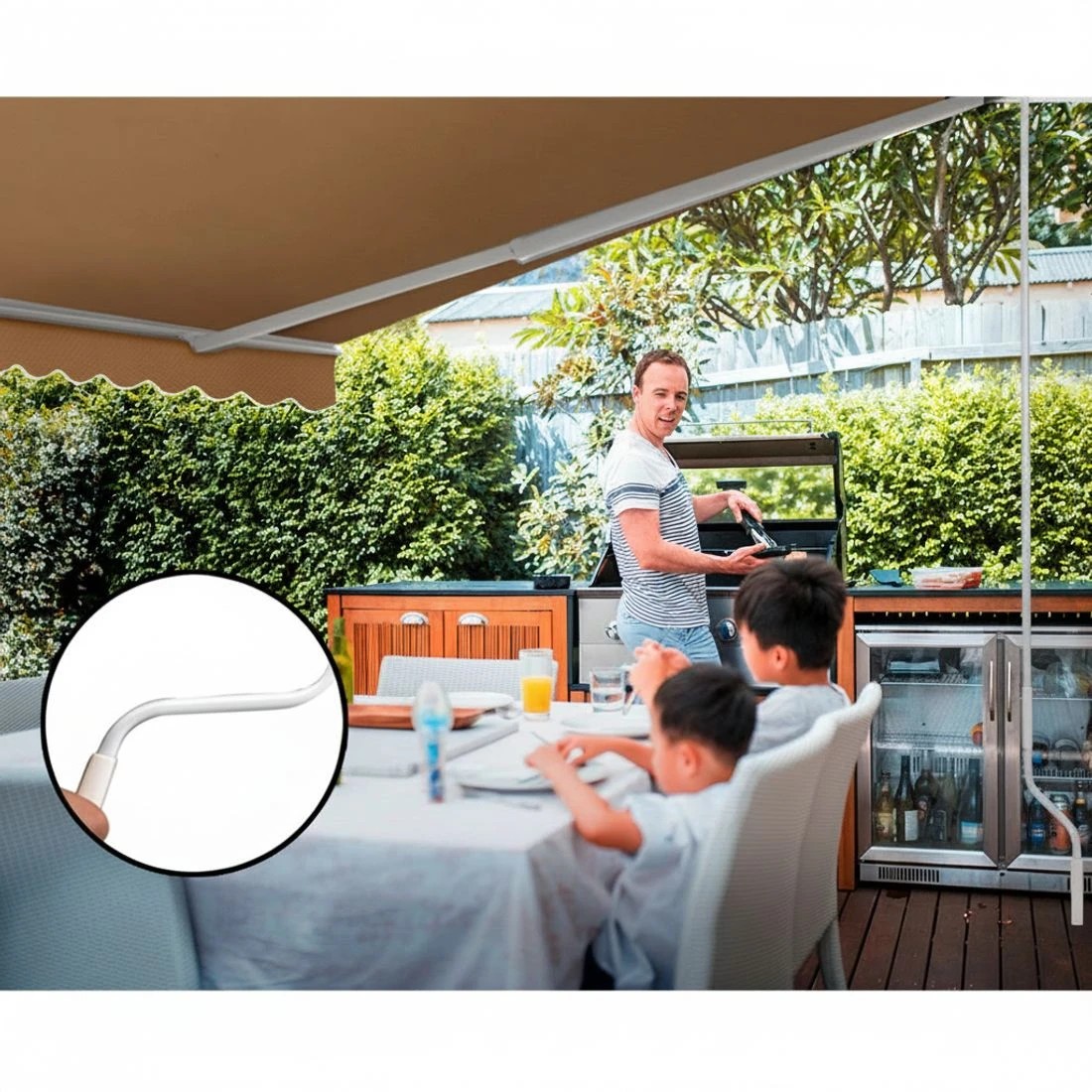 4 Instahut Retractable Folding Arm Awning Manual Sunshade 4Mx3M - Beige, 4 of 6