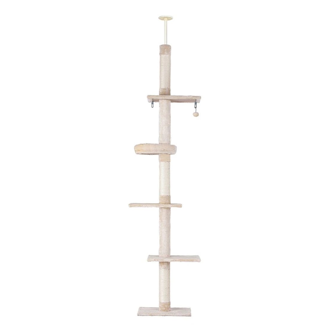 1 i.Pet Cat Tree 290cm Tower Scratching Cats Post Scratcher Floor to Ceiling Bed - White, 1 of 6