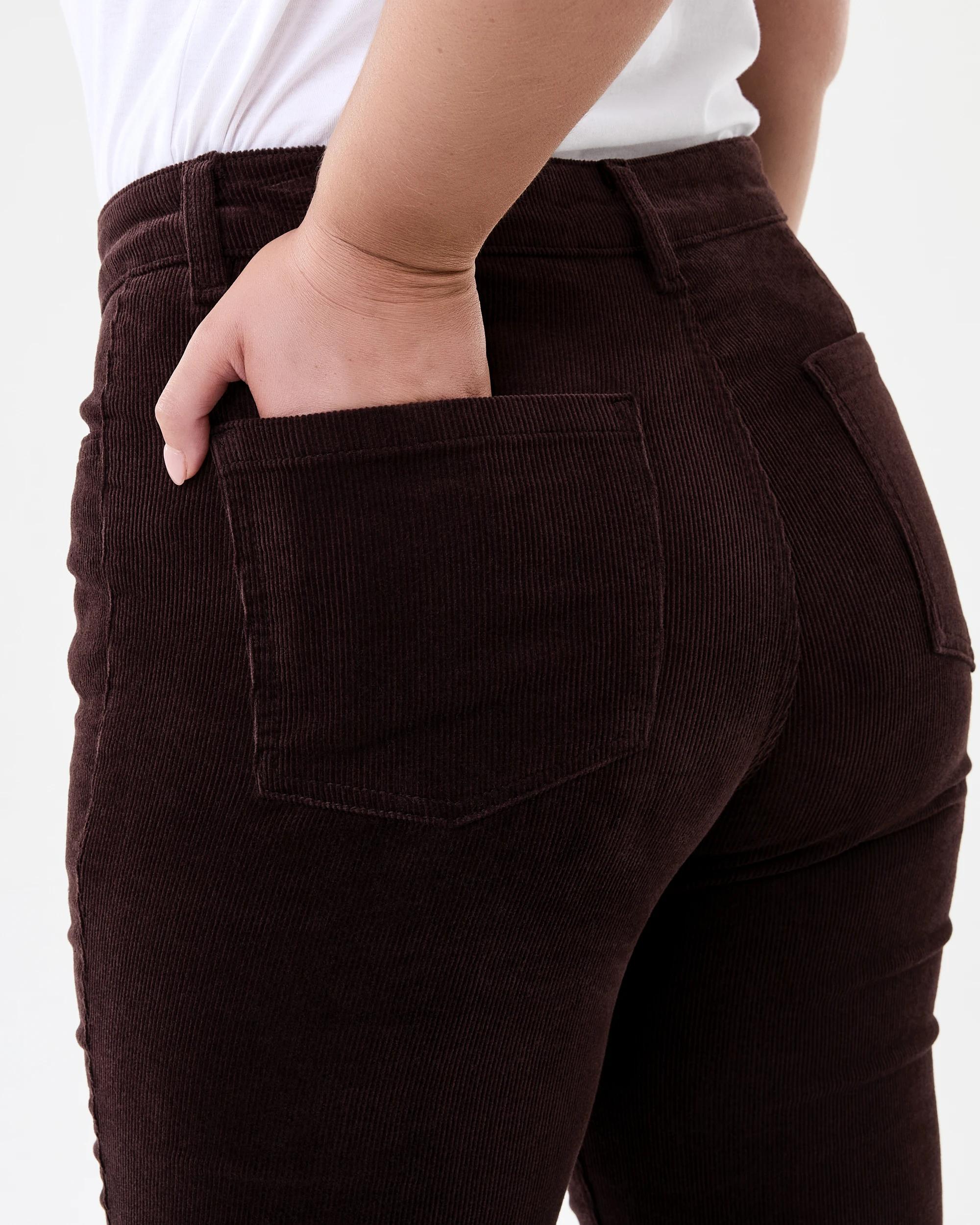 6 Corduroy Bootleg Pants Umbr Brown, 6 of 7