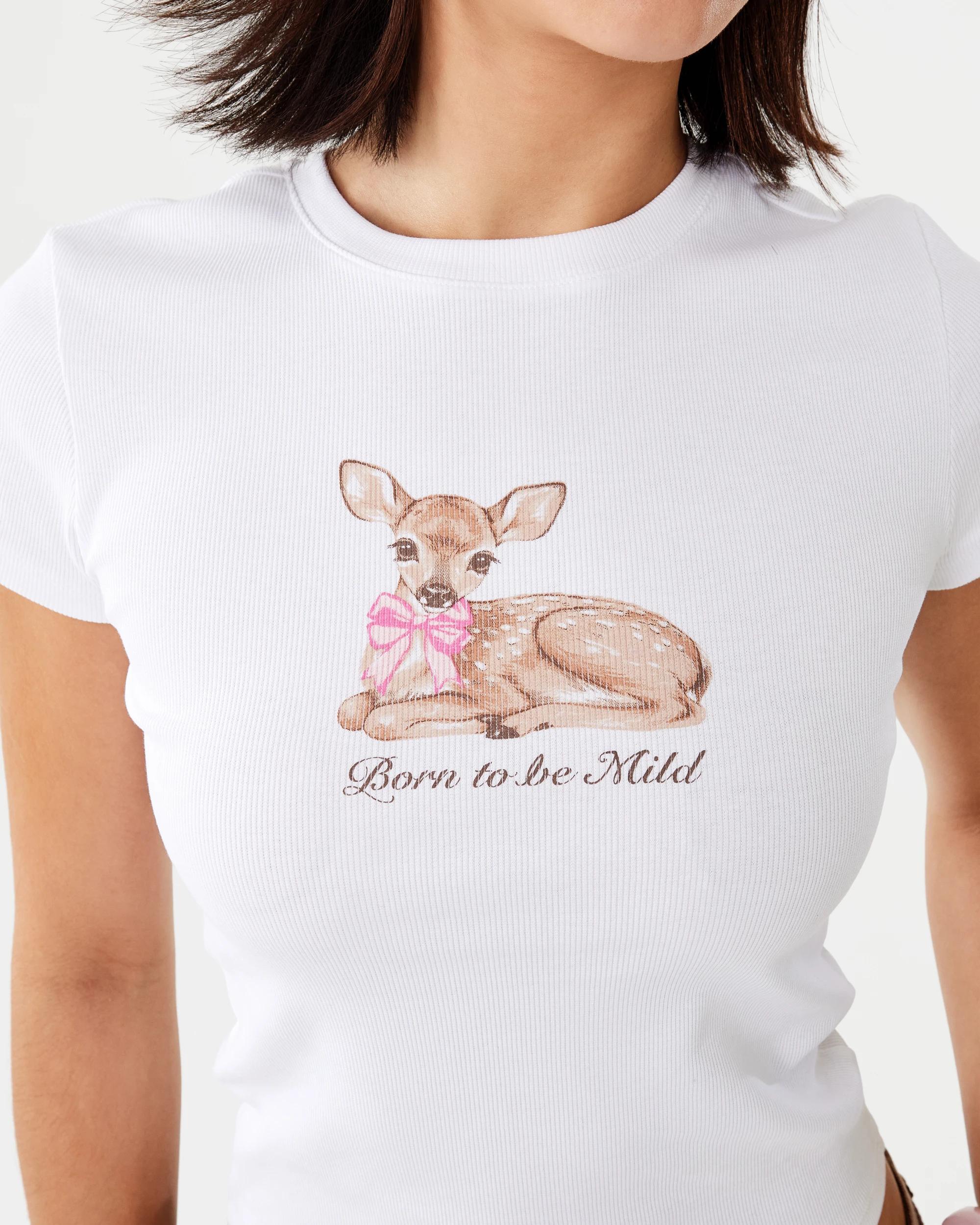 9 Neat Fit Print Rib T-shirt Deer, 9 of 10