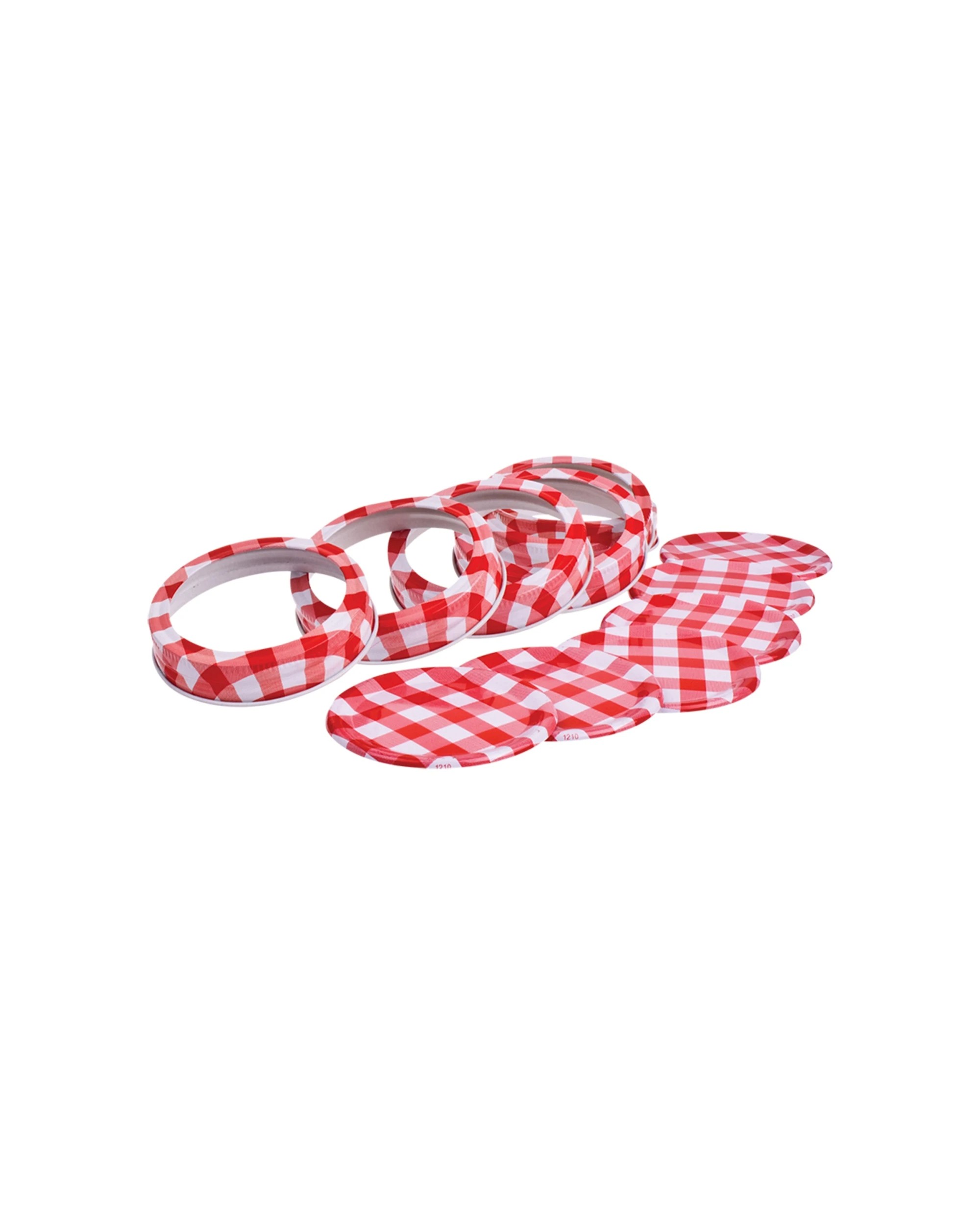 1 Appetito 6pc Home Kitchen Food Preserving Lids And Rings - Pattern, 1 of 3