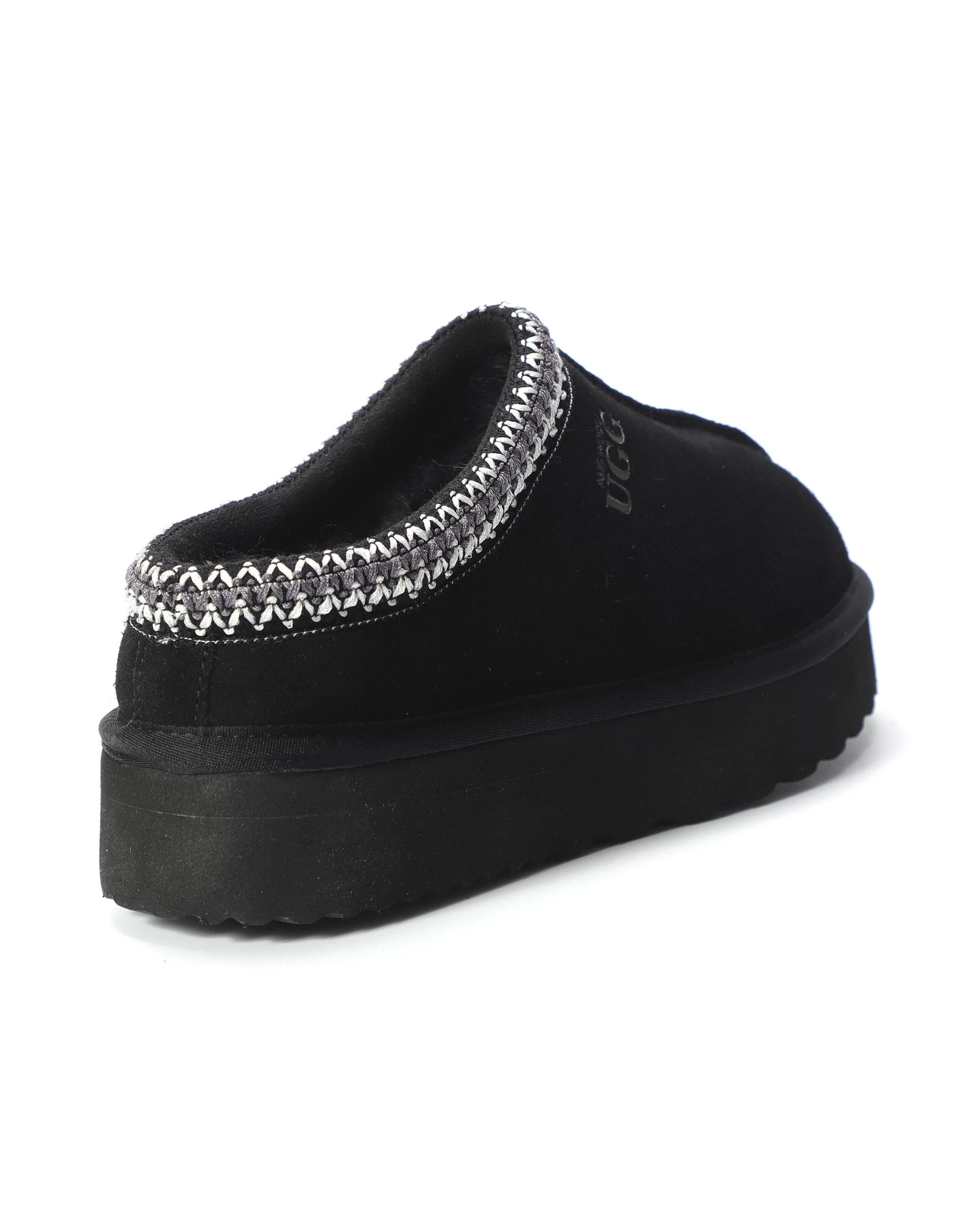 6 AUS WOOLI MENTONE Ankle Braid Platform UGG Slippers Black, 6 of 6