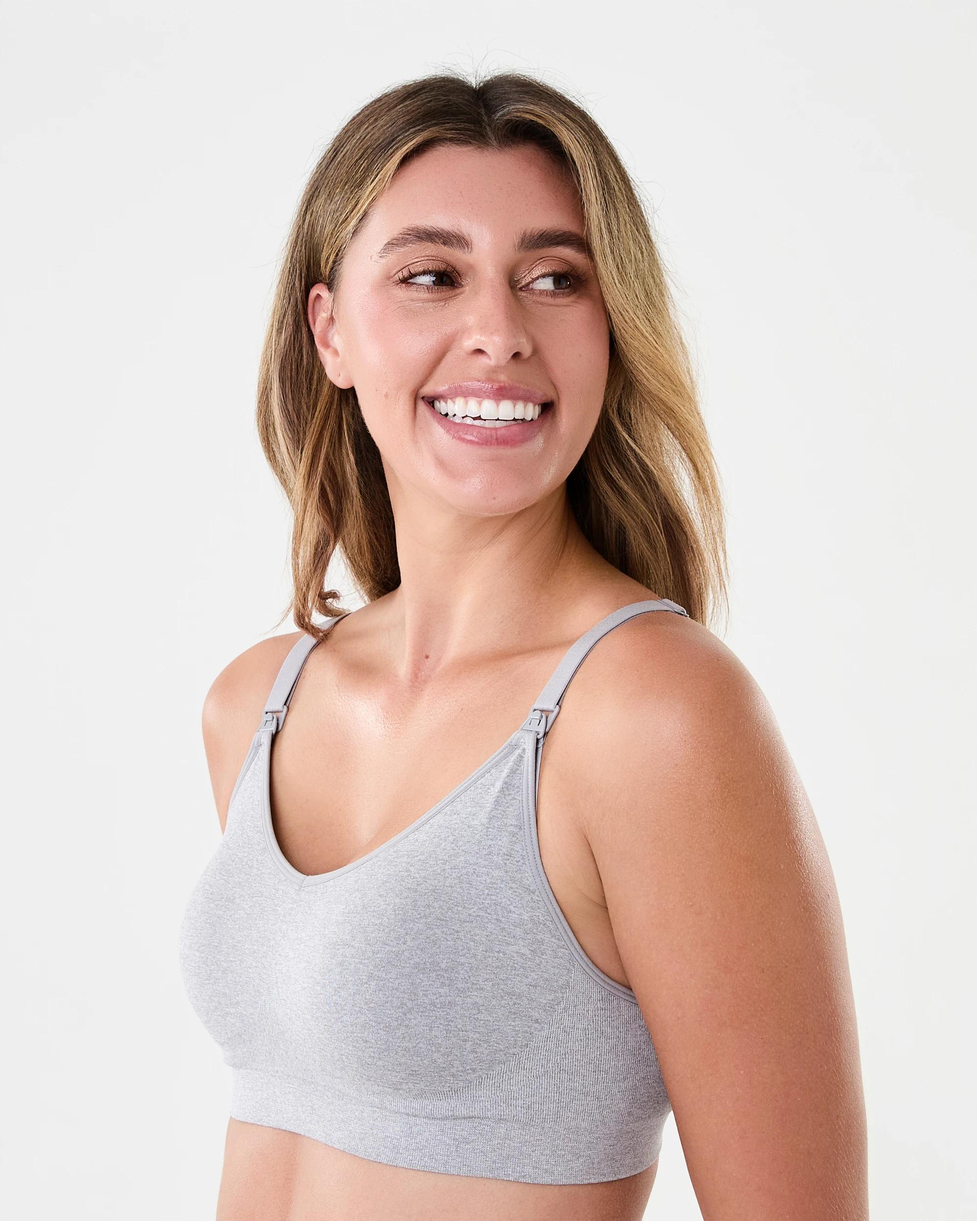 5 2 Pack Maternity Wirefree Seamfree Crop BLACK, GREY, 5 of 10