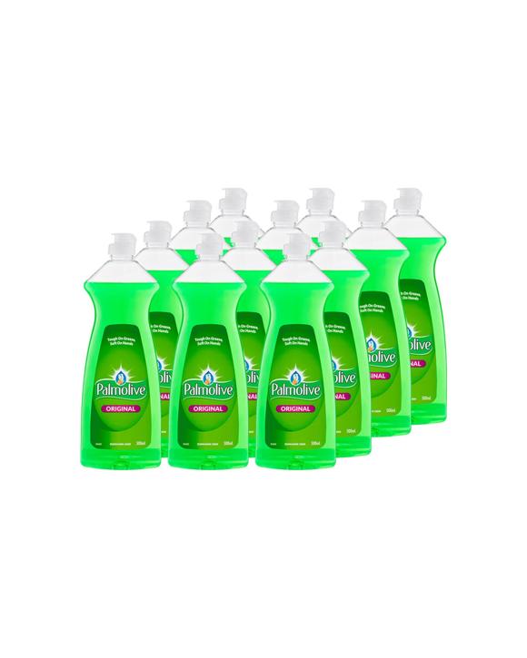Palmolive 12PK Original Dishwashing Liquid Tough On Grease Soft On Hands 500ml - Green
