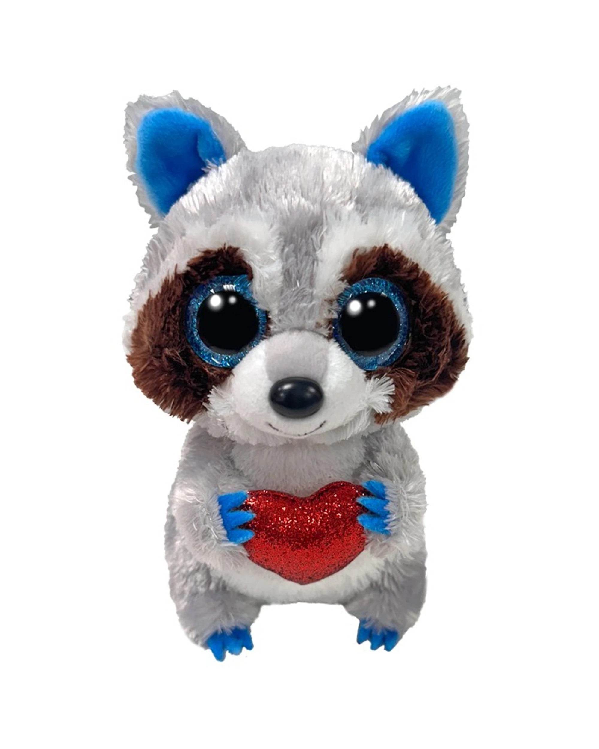 1 TY Beanie Boos Regular Thief the Valentines Day Raccoon - Grey, 1 of 1