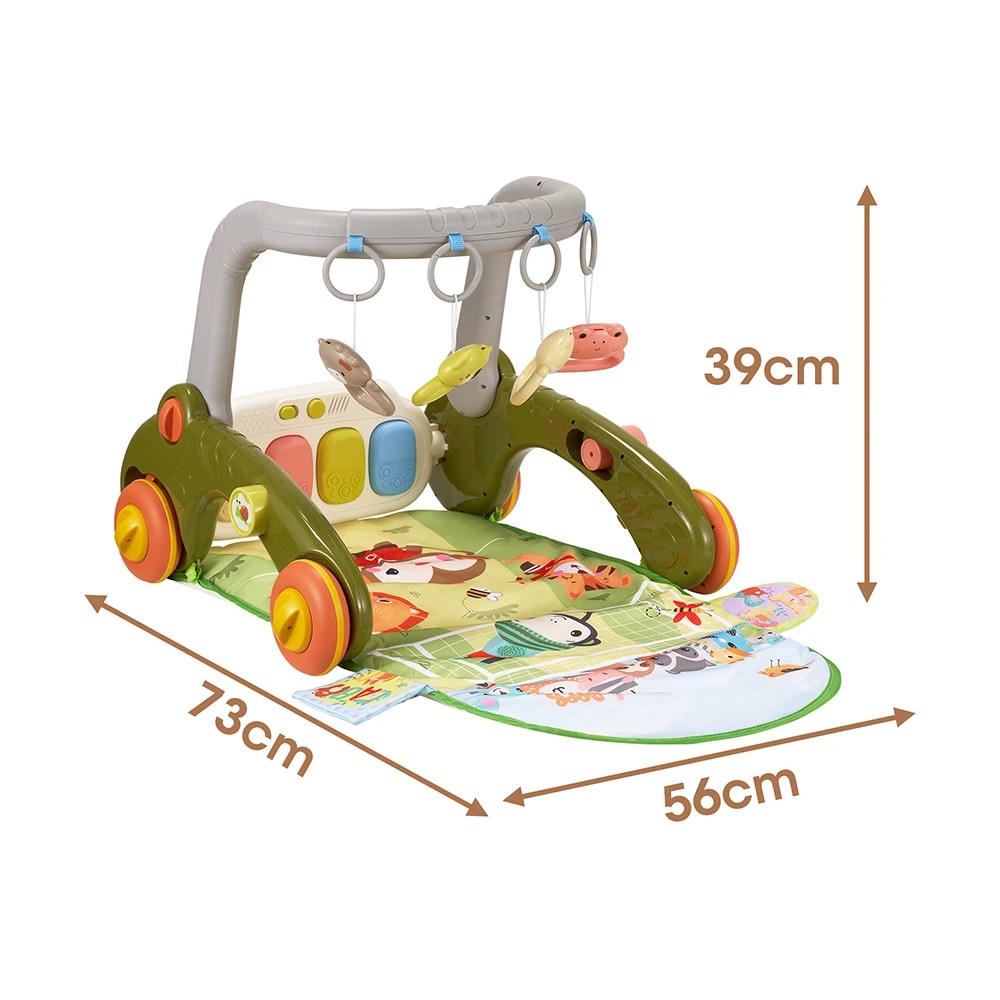 2 PlayPals 7-in-1 Baby Play Mat Gym Tummy Time Baby Activity w/ Music Piano - Green, 2 of 3