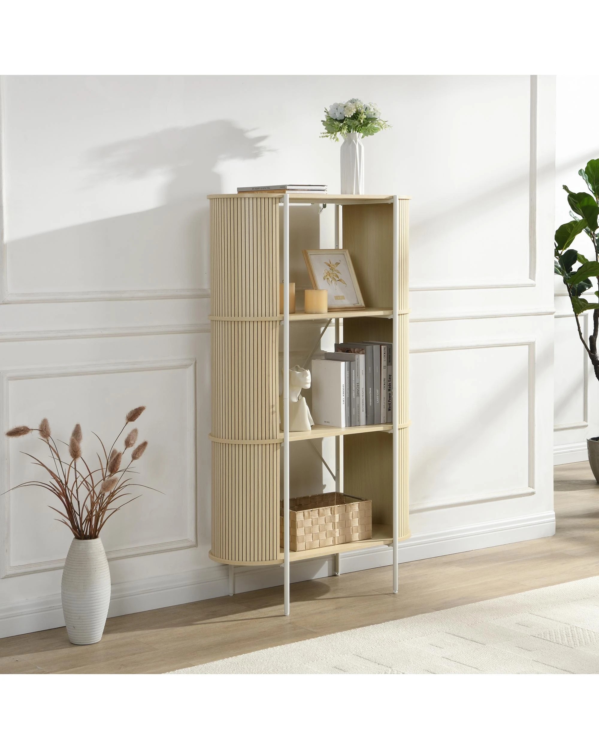 Kodu Bookcase Open Shelving 3 Tier Light Oak - White - Kmart