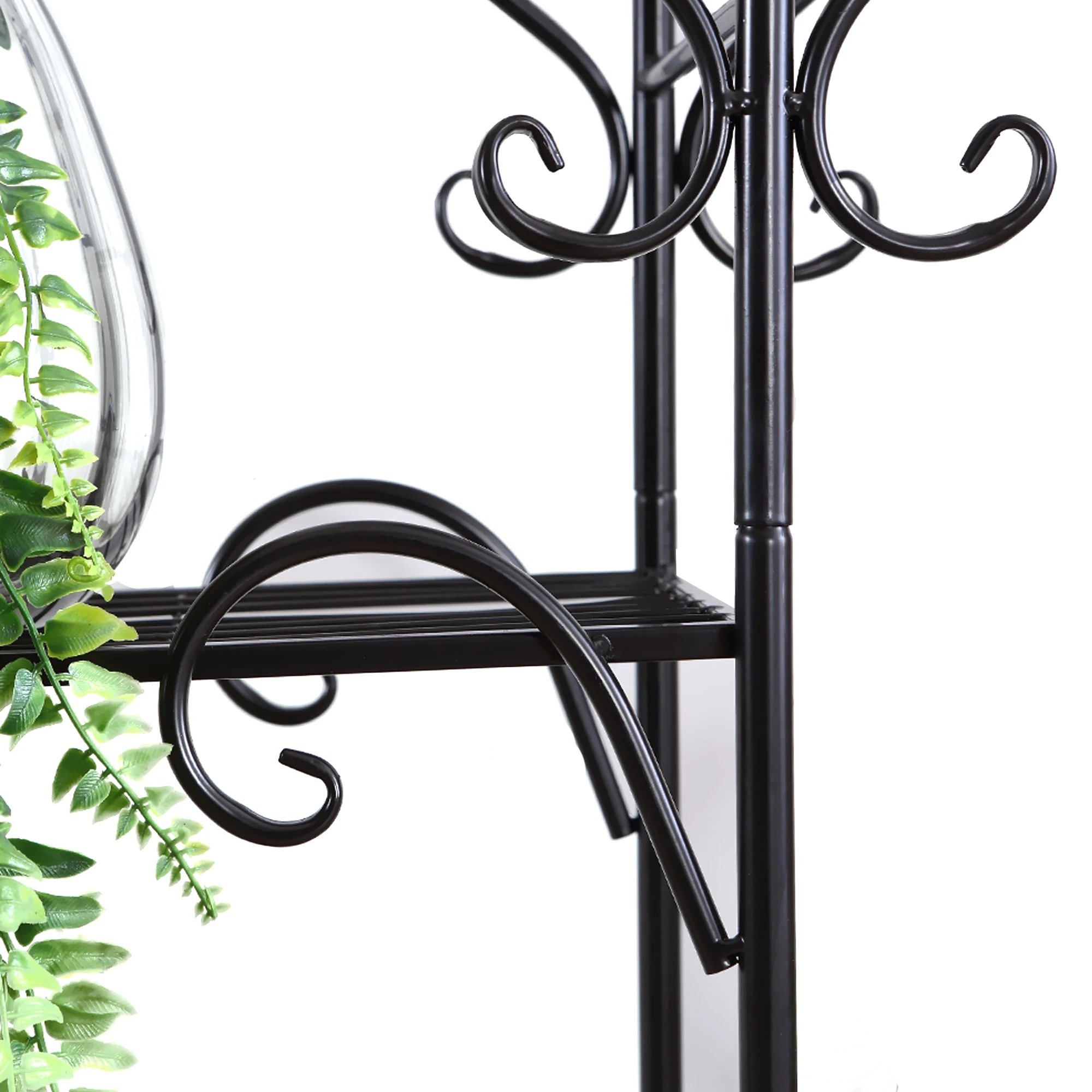3 Levede Plant Stand Metal Black Flower Pot - Black, 3 of 6
