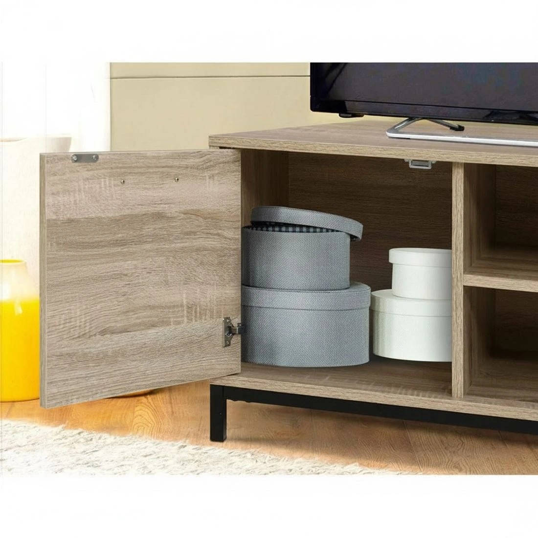 5 Artiss TV Cabinet Entertainment Unit 132cm Pine Tania - Natural, 5 of 8