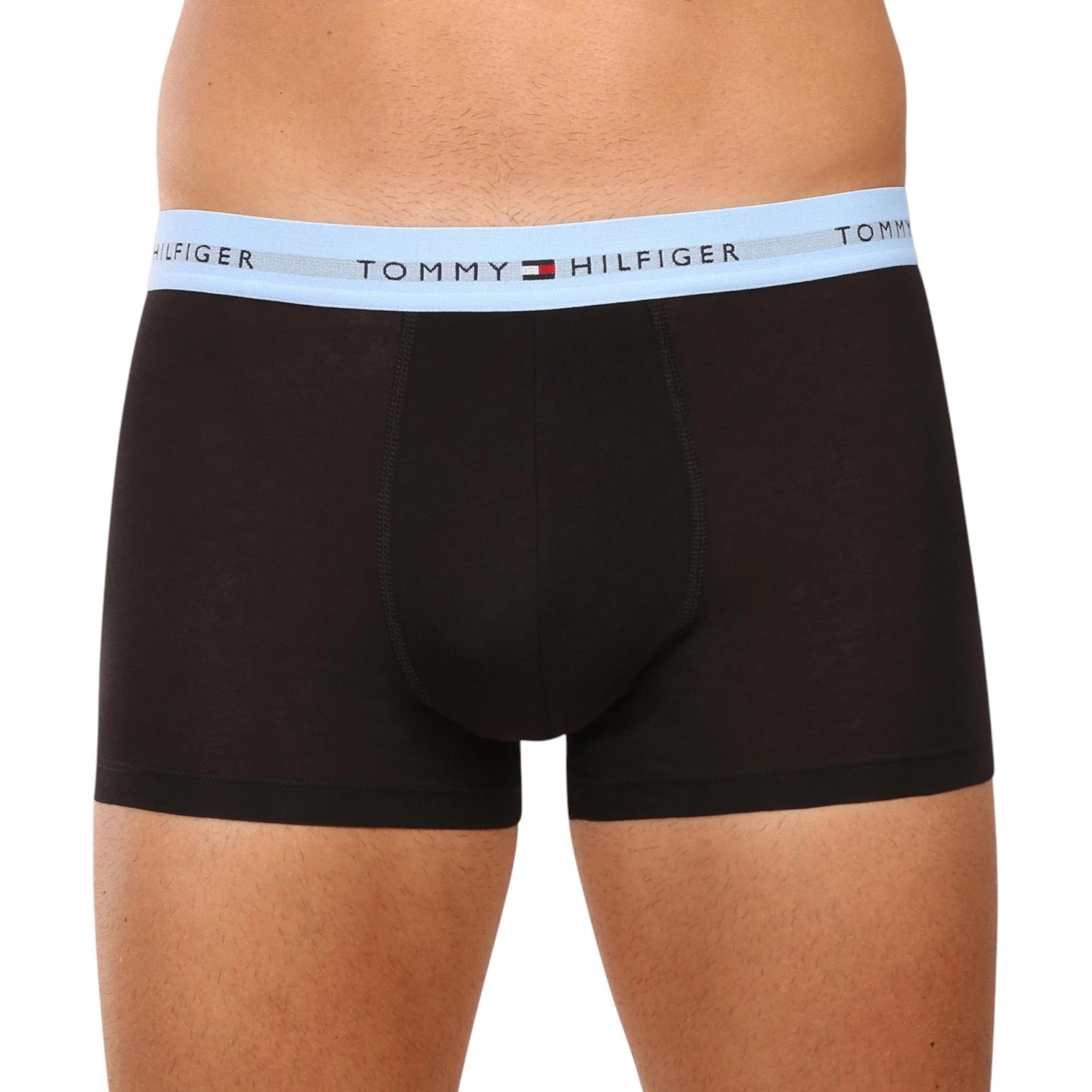3 Tommy Hilfiger 3 Pack Mens Essential Cotton Trunks Boxer Underwear Black Multi, 3 of 9