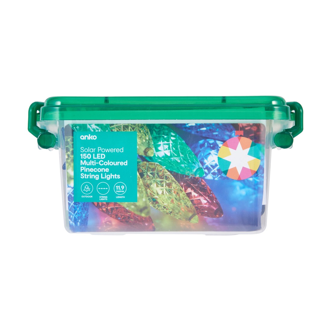 6 Solar Powered 150 LED Multi-Coloured Pinecone String Lights, 6 of 7