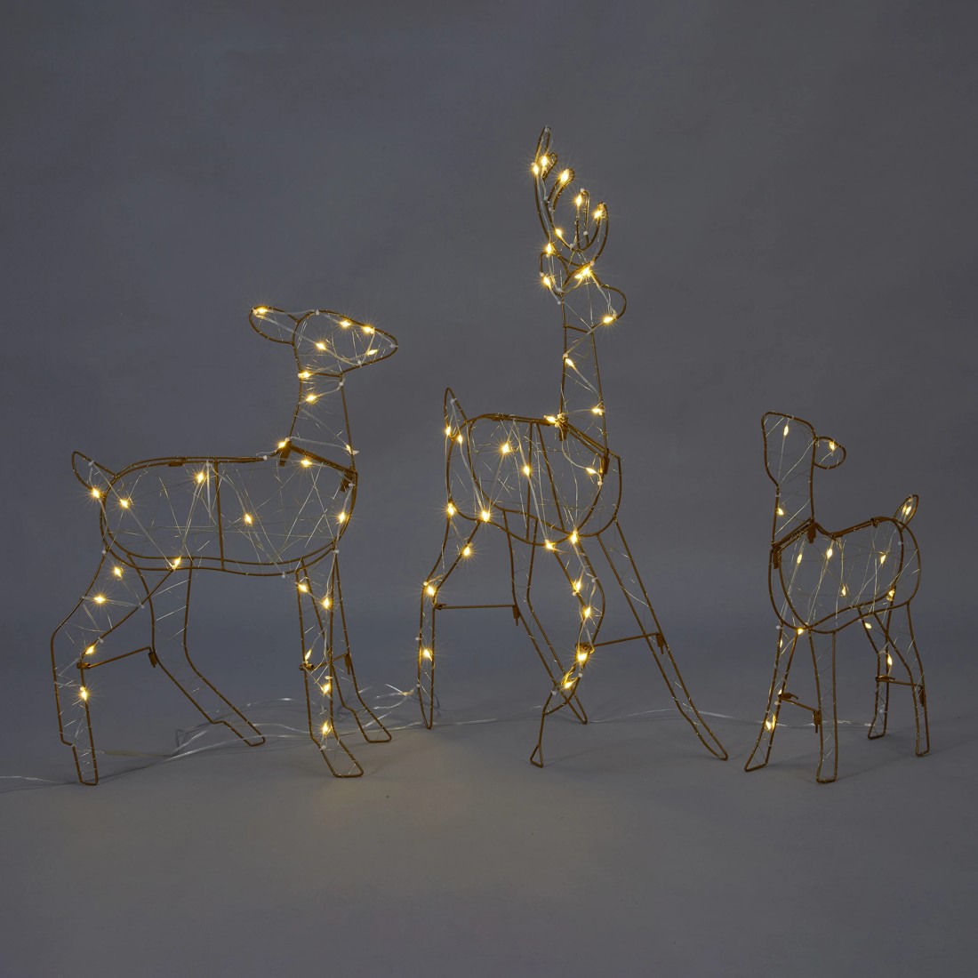 1 3 Pack Solar Powered LED Light Up Standing Reindeer, 1 of 8