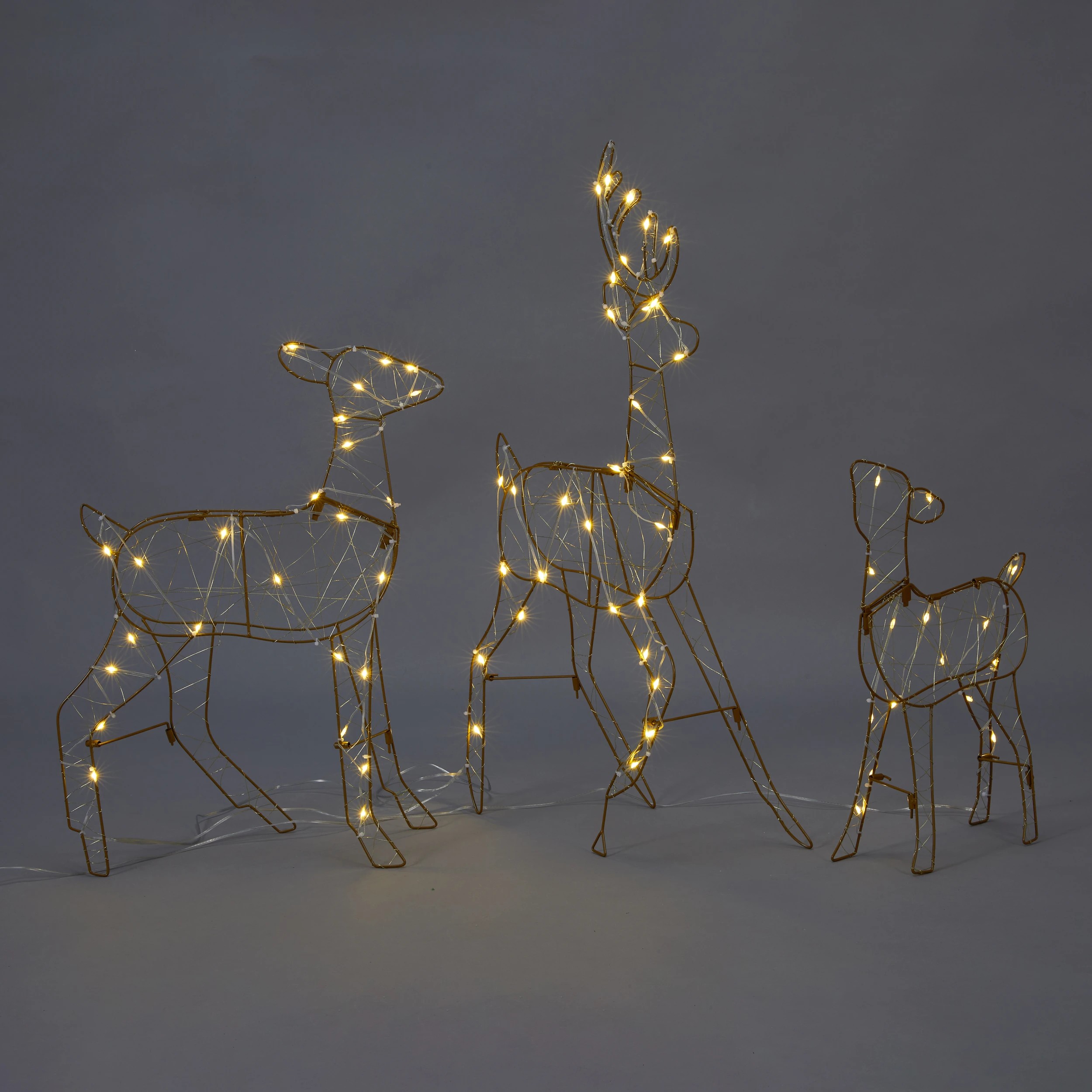 1 3 Pack Solar Powered LED Light Up Standing Reindeer, 1 of 8