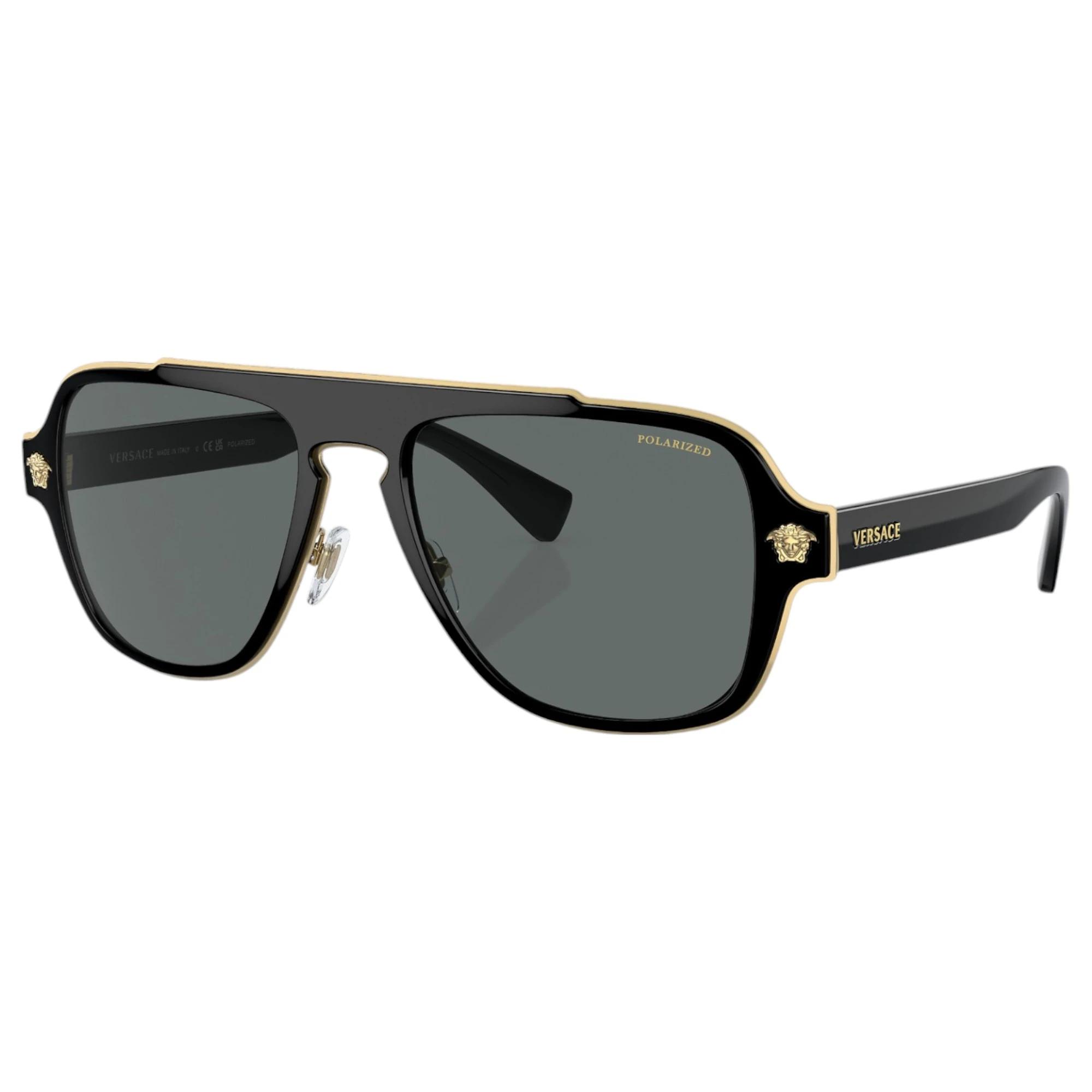 1 Versace Mens Sunglasses Ve2199 Black/ Dark Grey Polar Polarised Sunnies BLACK/DARK GREY, 1 of 5