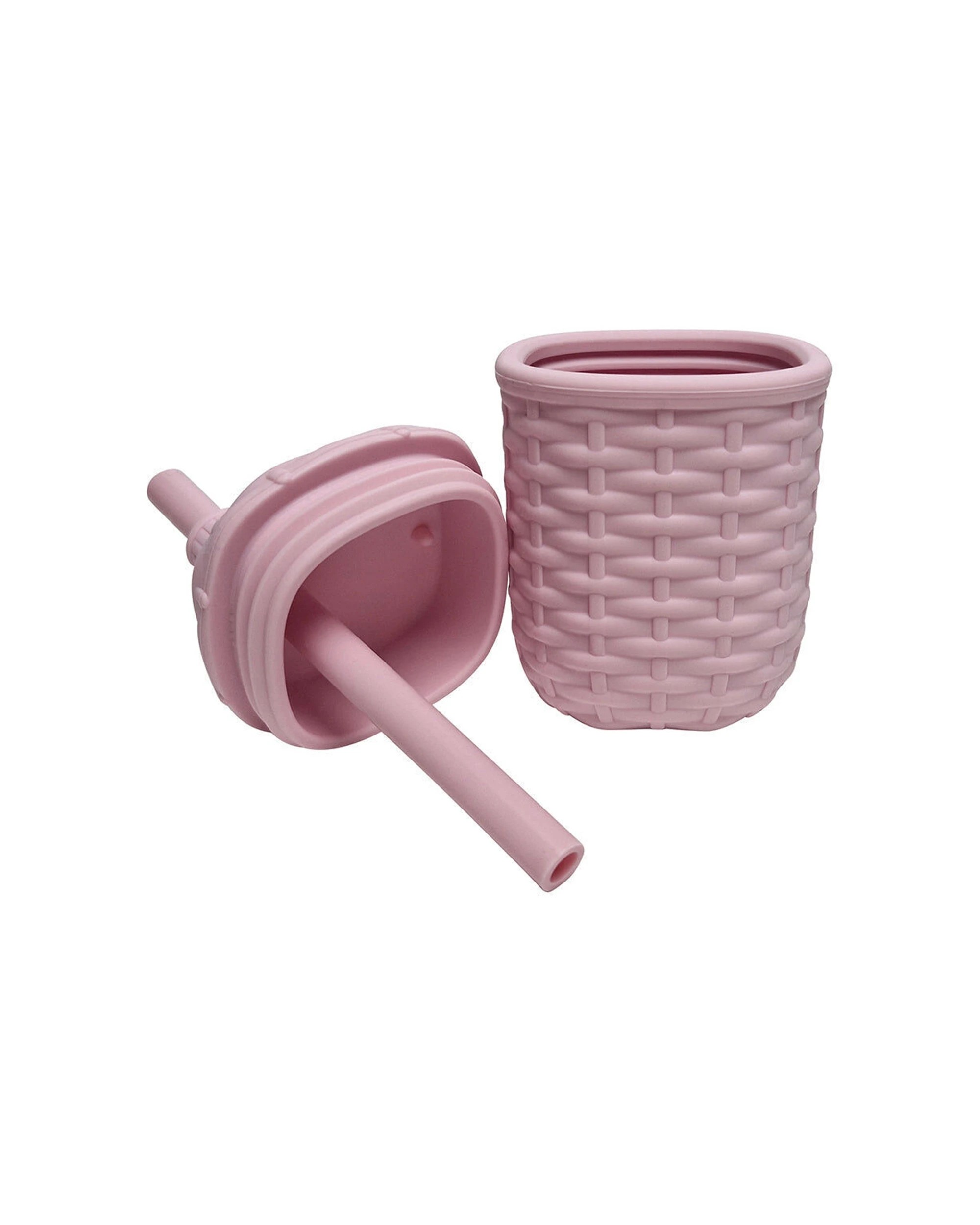 2 Annabel Trends 3pc Silicone Rattan-Look Baby Feeding Dinner Set - Pink, 2 of 3