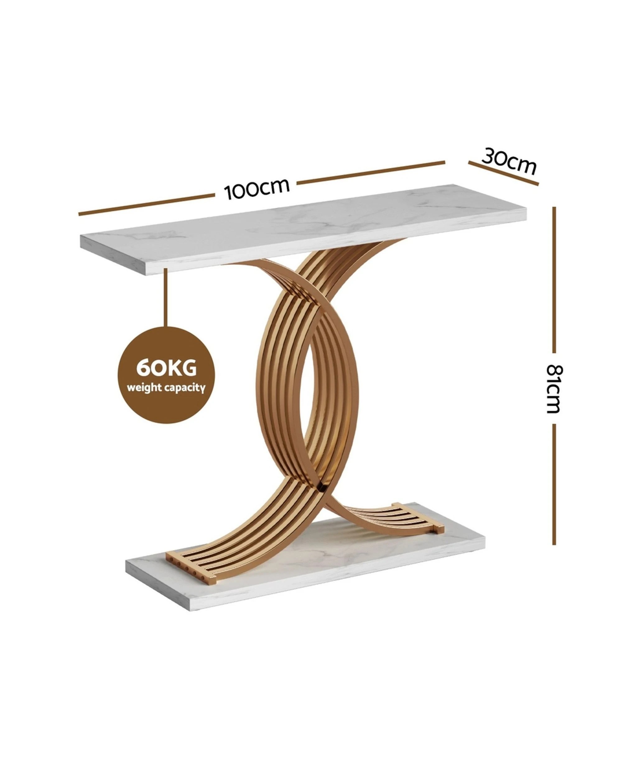 3 Artiss Console Table Marble Effect
 - White, 3 of 3