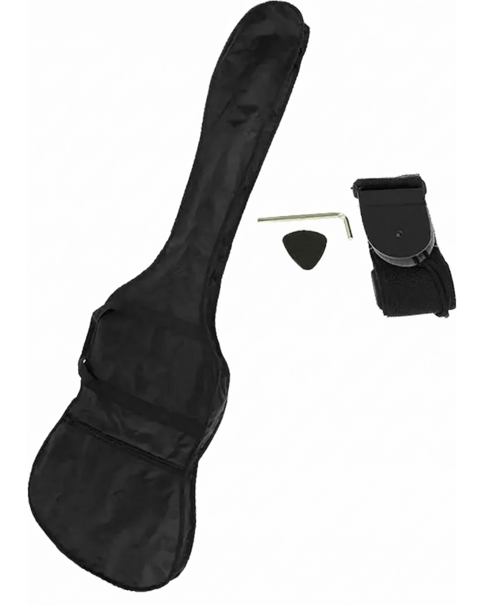 5 Karrera Electric Guitar Bass Music 4 String Instrument Full Size - Black, 5 of 6