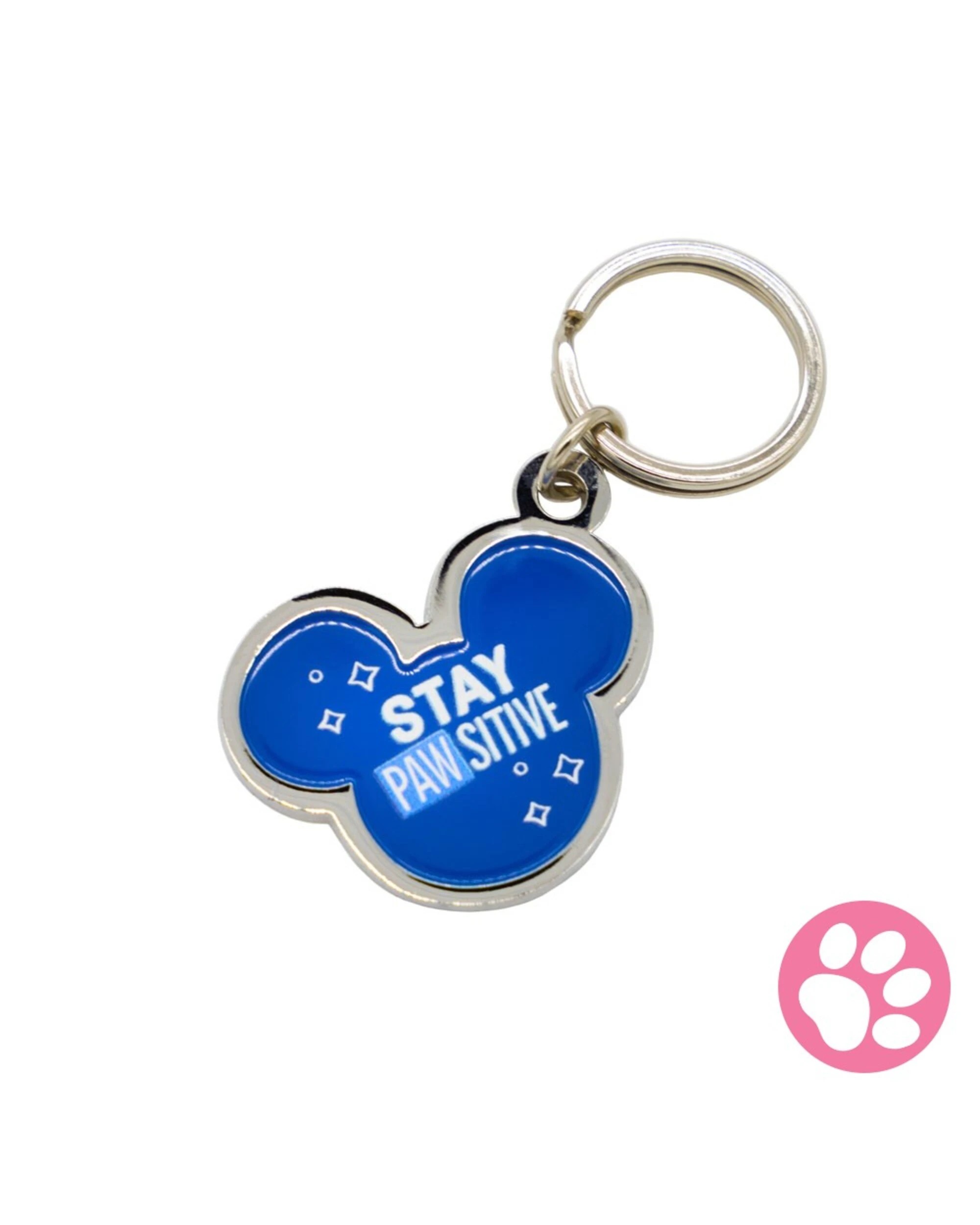 1 Disney - Mickey Mouse - Stay Pawsitive Pet ID Tag - Blue, 1 of 1